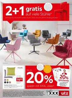 Vorschau der Angebote: XXXLutz XXXLutz 2+1 gratis auf viele stühlen gültig ab 16.06.2026