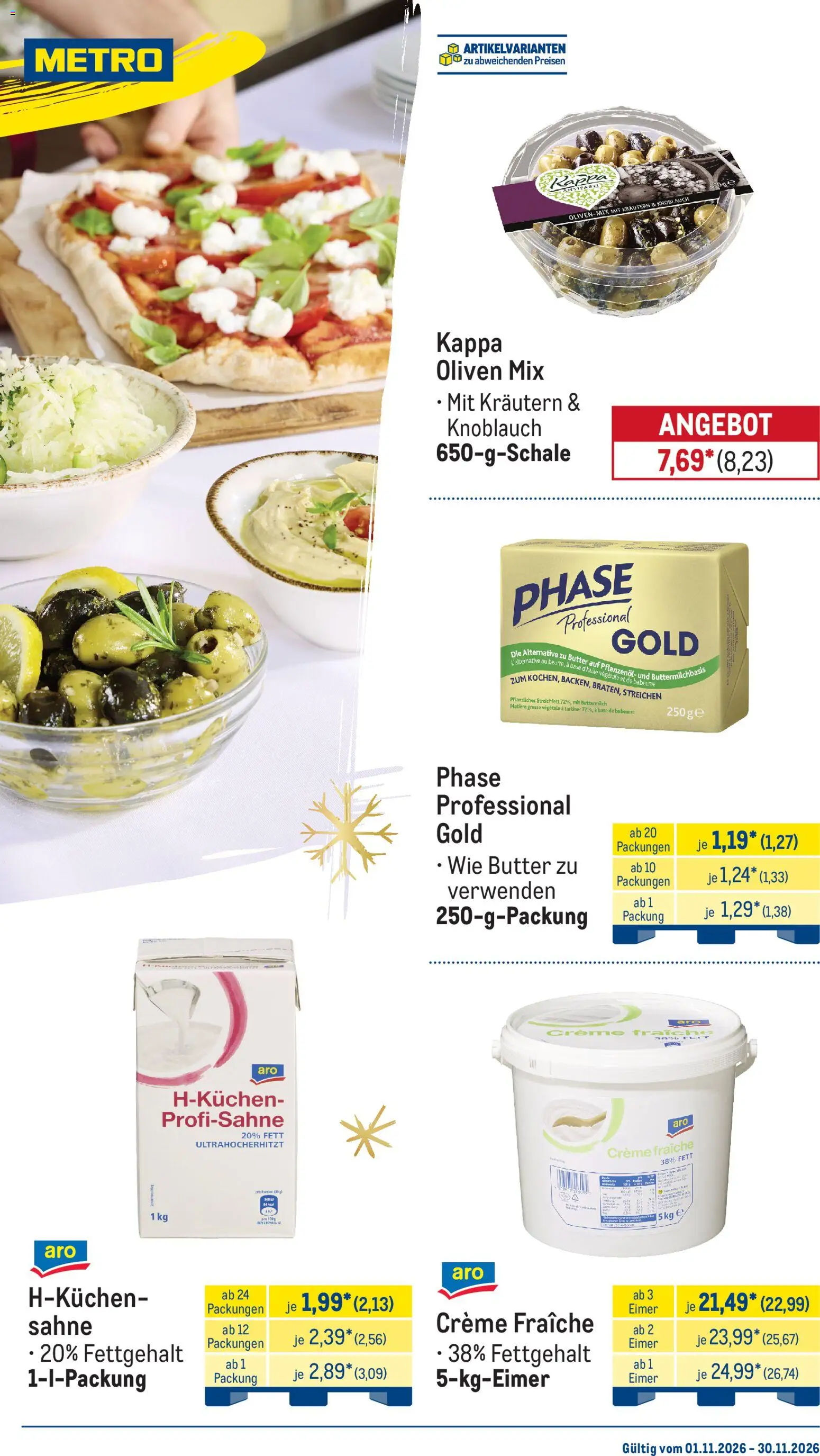 Vorschau von dem Prospekt des Geschäftes Metro, gültig ab dem 01.11.2026 - Butter, Knoblauch, Sahne, Buttermilch, Creme