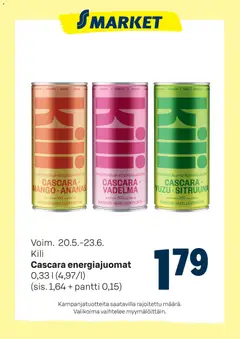 Kaupan S-market S-market tarjoukset Kili energiajuomat esikatselu, voimassa 20/05/2026
