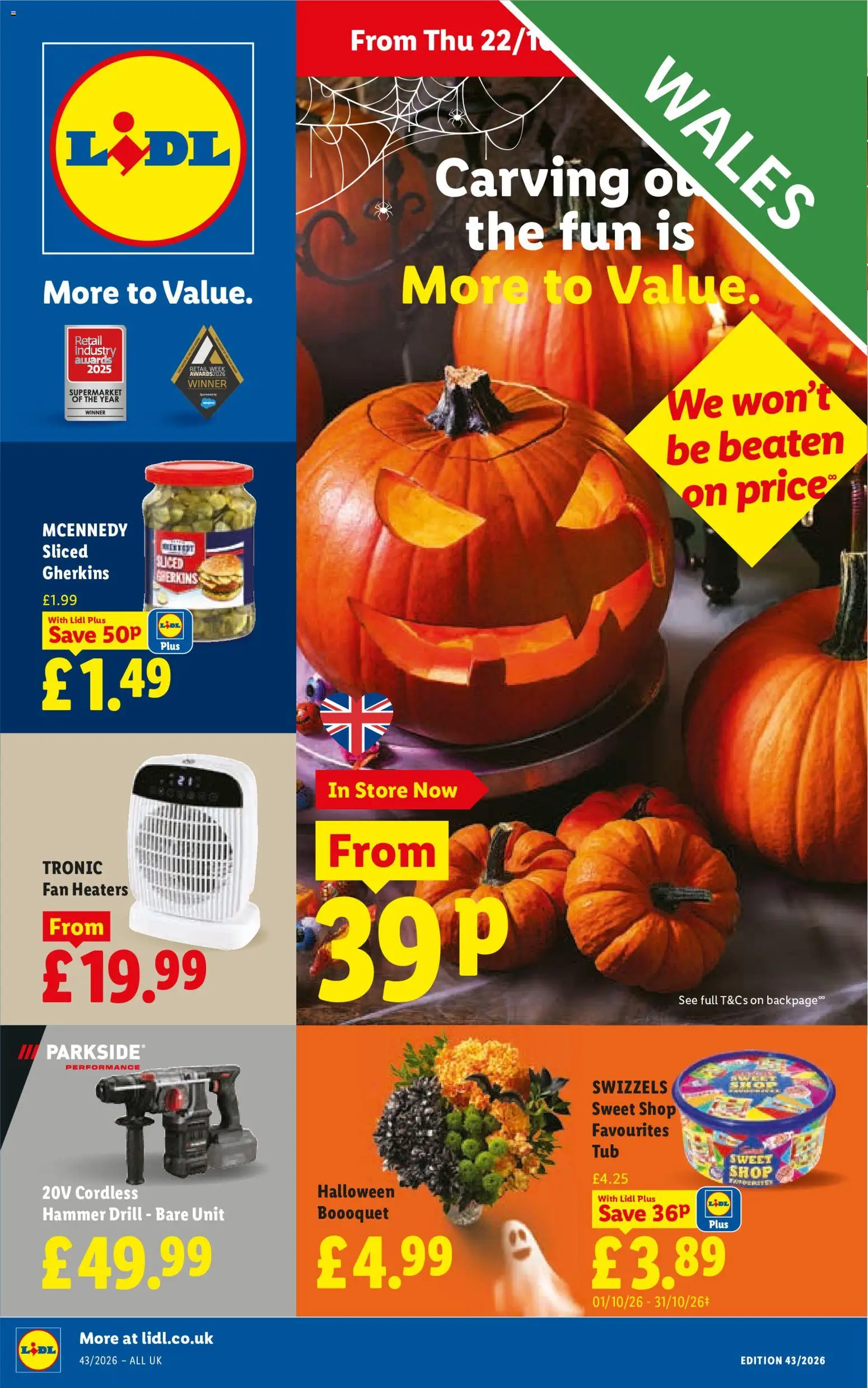 Preview of Lidl Weekly offers Lidl Wales valid from 22/10/2026 - Fan, Drill, Gherkins, Hammer drill