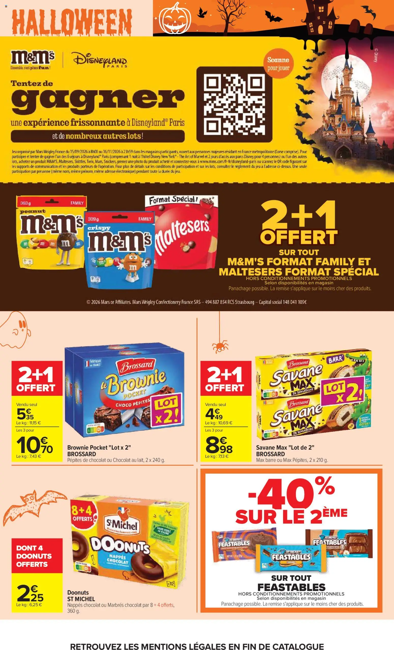 Prévisualisation de Carrefour catalogue du magasin Carrefour formulaire valide 20/10/2026 - Chocolat, Cake, Thé, M&M's, Huile, Maltesers, Pépites de chocolat, M&M's peanut