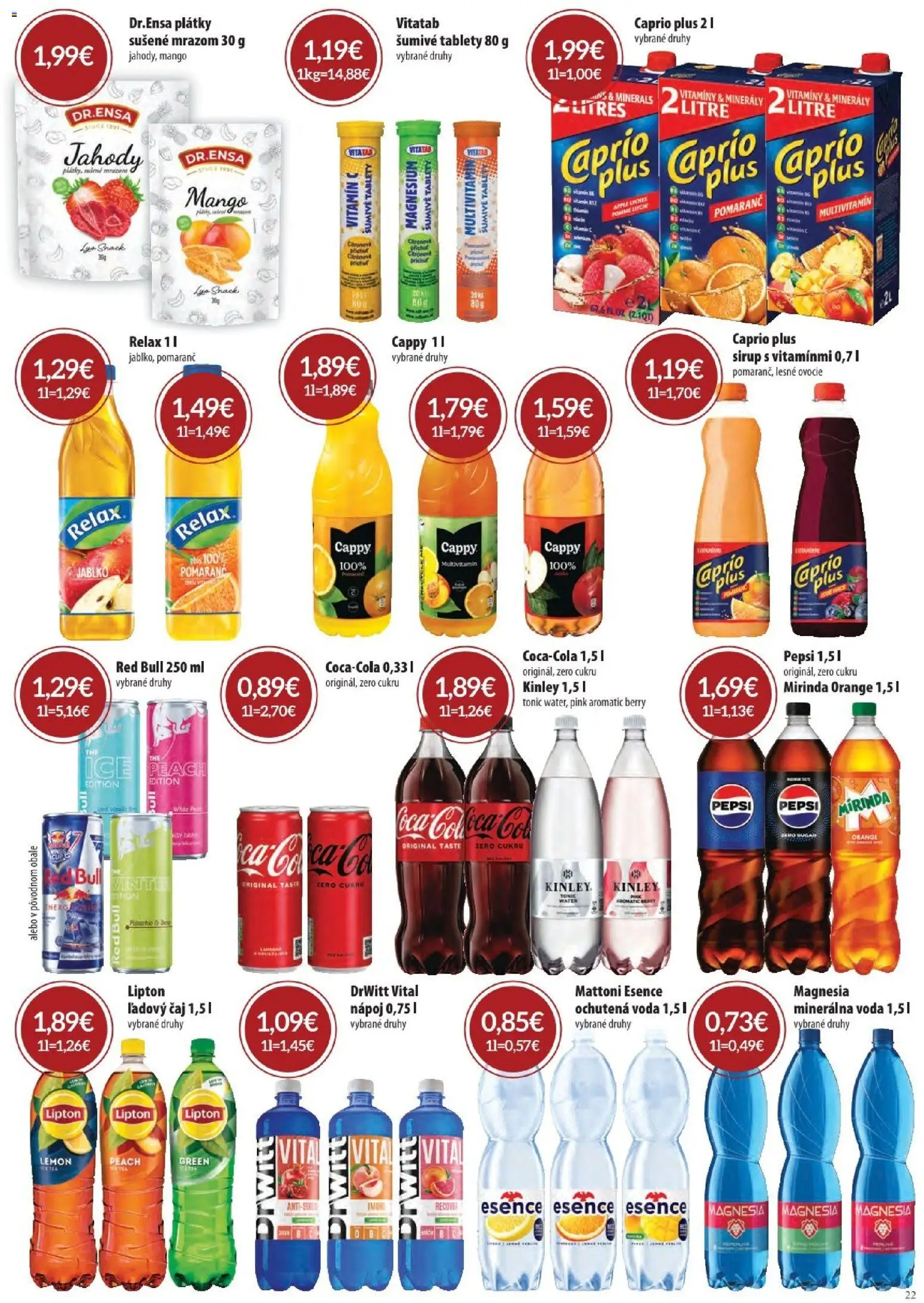 Náhľad Sintra letáku platného od 01.10.2026 - Mango, Red Bull, Ovocie, Sirup, Multivitamín, Mattoni, Ice Tea, Ľadový čaj