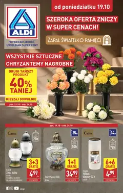 Pogląd gazetki "Aldi gazetka - Znicze i stroiki" ze sklepu Aldi ważnej od 19.10.2026