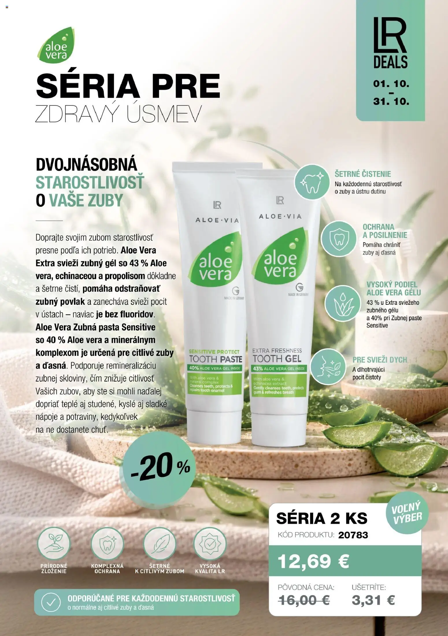 Náhľad LR letáku platného od 15.10.2026 - Aloe Vera, Zubná pasta, Nápoje