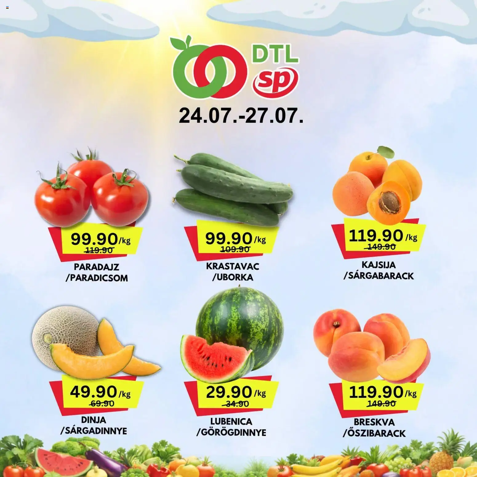 Pregled Senta Promet kataloga - važi od 24.07.2026 - Paradajz, Lubenica, Dinja, Krastavac, Kajsija, Breskva