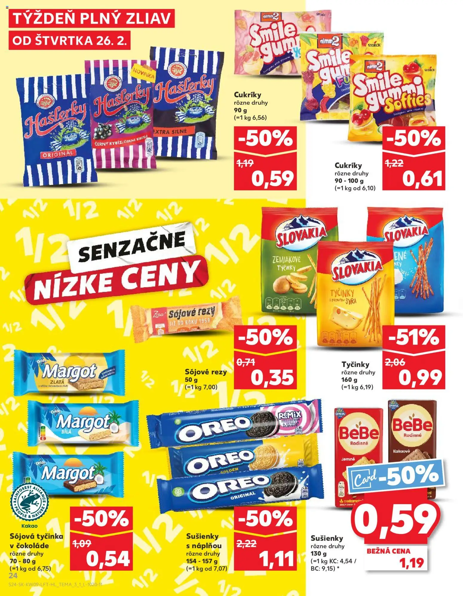 Náhľad Kaufland letáku platného od 26.02.2026 - Kakao, Oreo, Cukríky, Sušienky, Ríbezle