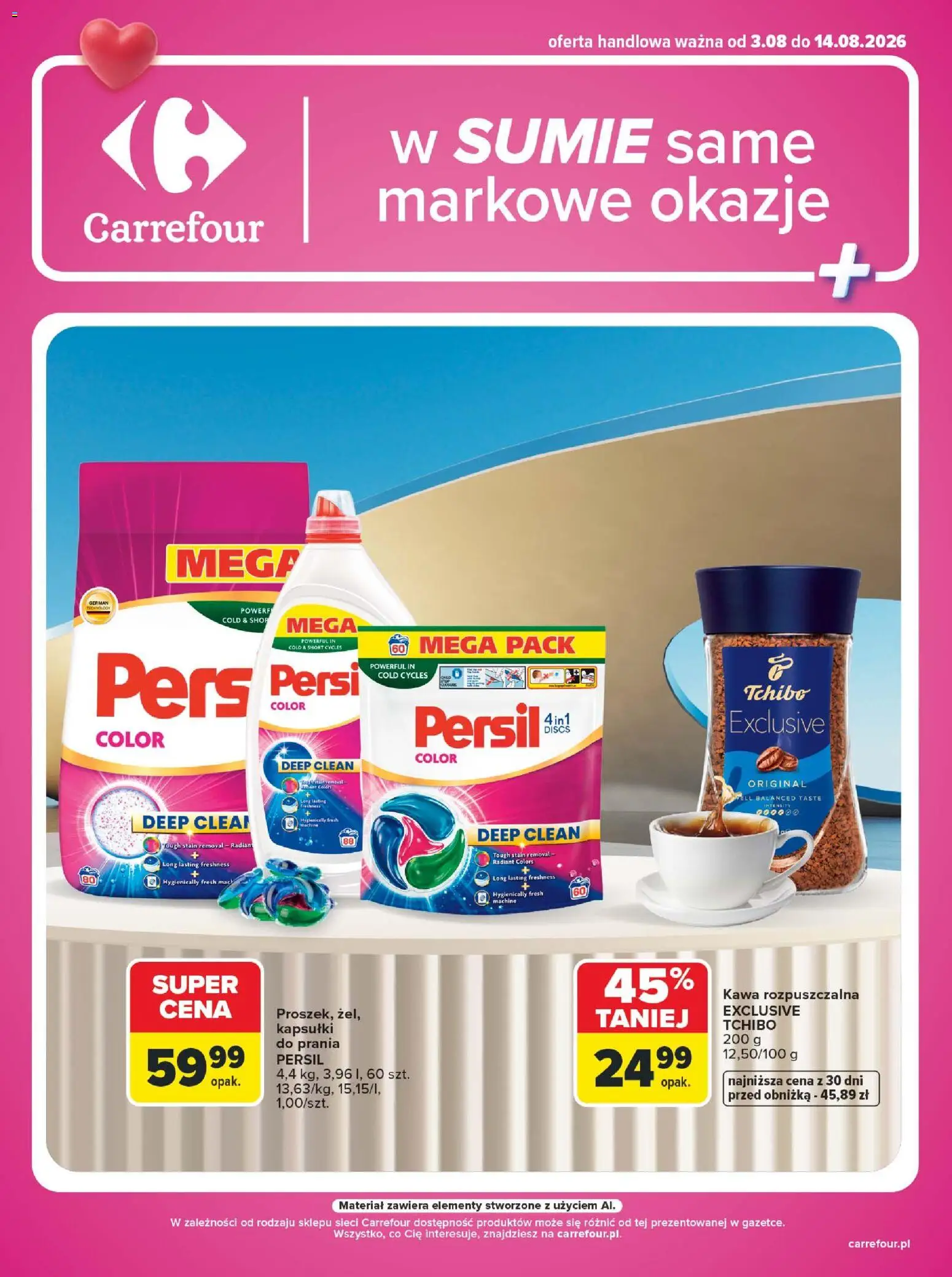 Pogląd gazetki "Carrefour gazetka - Same markowe okazje" ze sklepu Carrefour ważnej od 03.08.2026