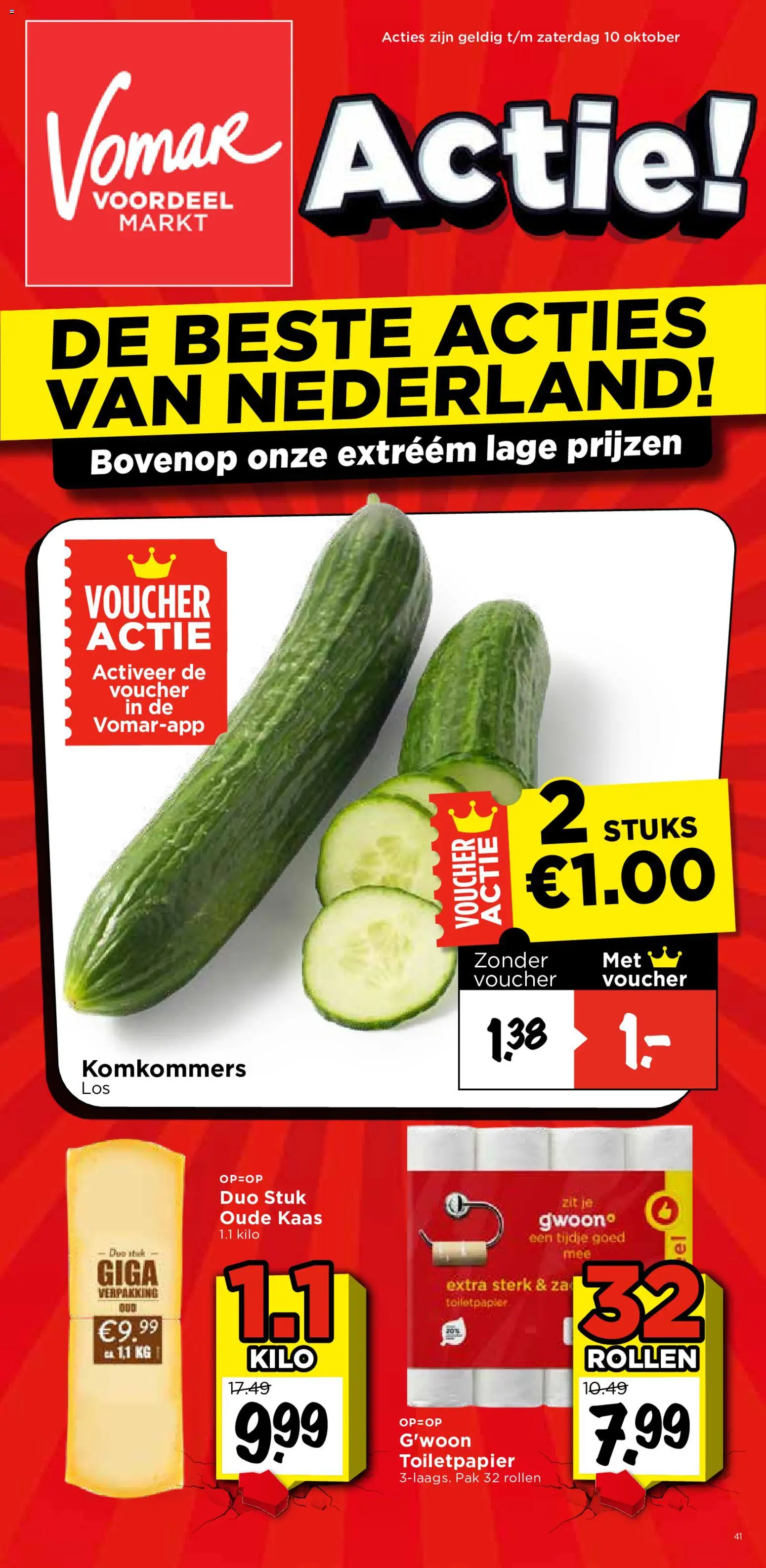 Voorbeeld van Vomar folder van winkel Vomar geldig vanaf 10-10-2026 - Kaas, Komkommers, Toiletpapier