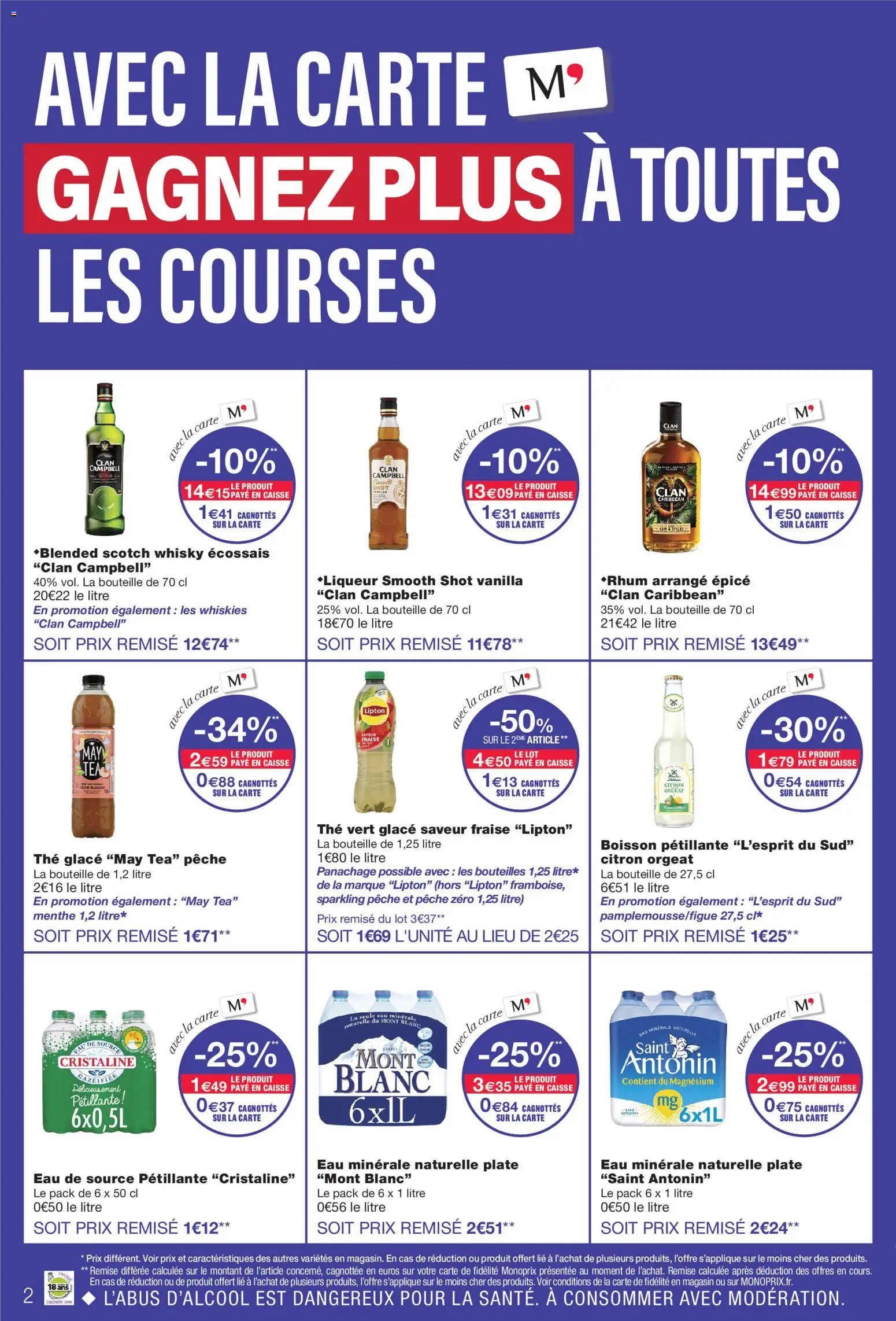 Prévisualisation de Monoprix catalogue du magasin Monoprix formulaire valide 08/09/2026 - Glace, Pêche, Fraise, Boisson, Menthe, Bouteille, Eau de source, Eau minérale naturelle