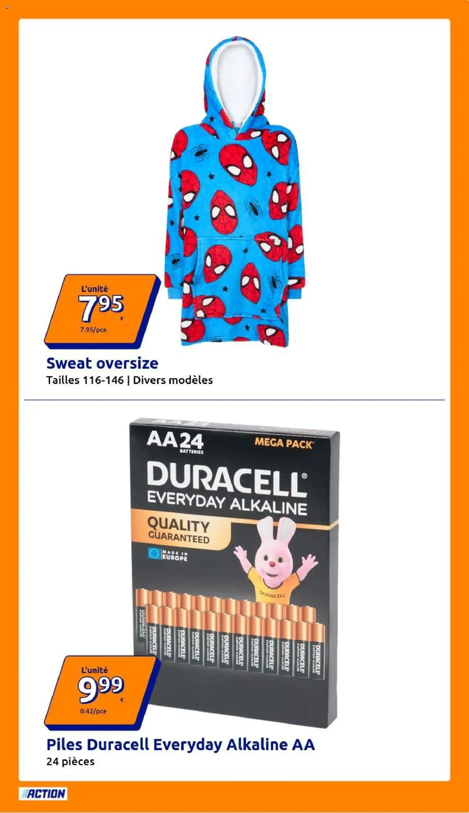 Prévisualisation de Action catalogue du magasin Action formulaire valide 28/10/2026 - Piles