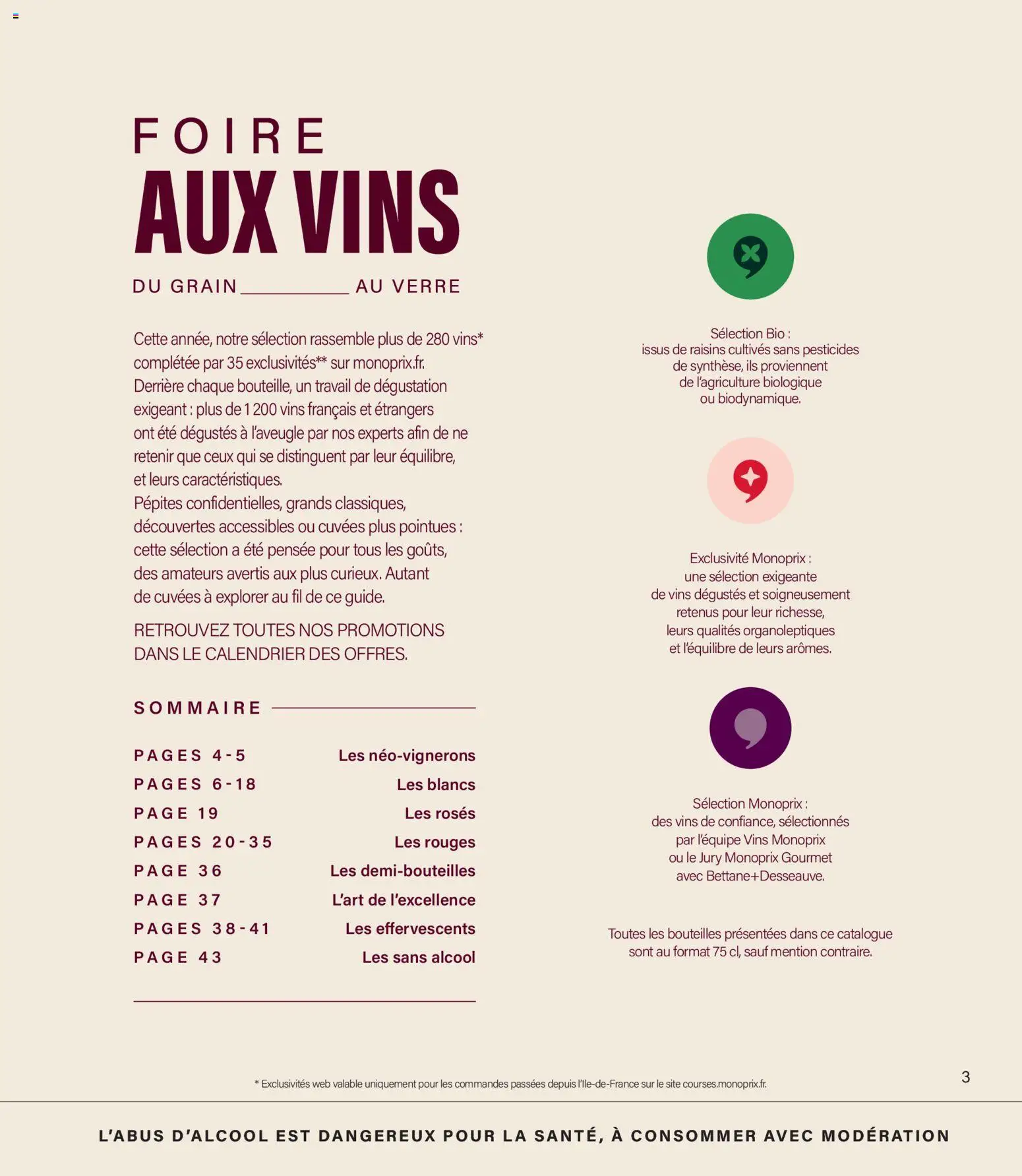 Prévisualisation de Monoprix - Guide foire aux vins du magasin Monoprix formulaire valide 11/09/2026 - Calendrier, Raisins, Alcool