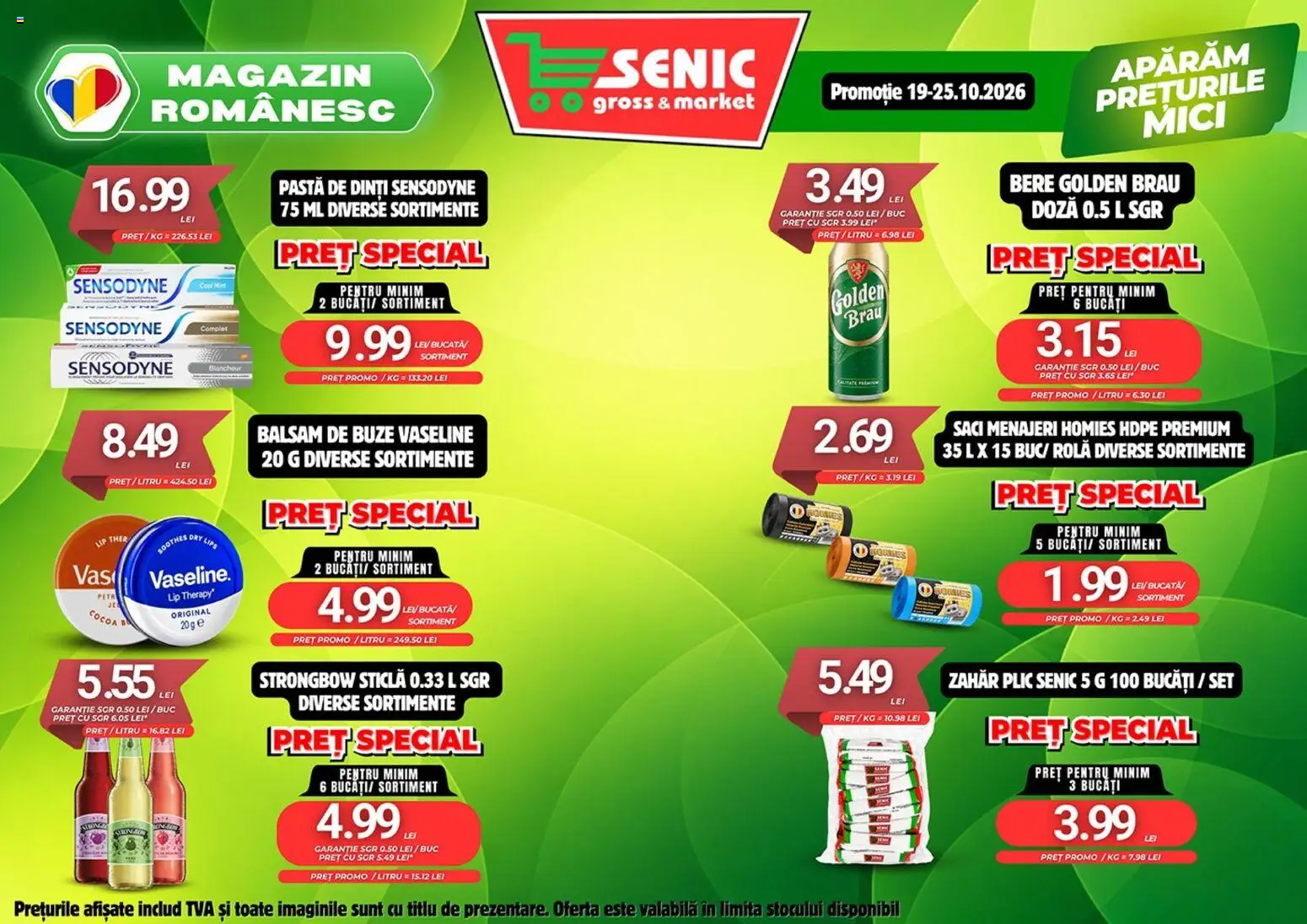 Previzualizarea de cataloage: Senic Senic Catalog valabil de la 19.10.2026 - Mici, Pastă de dinți, Zahăr, Premium, Balsam de buze, Balsam, Golden Brau, Saci menajeri