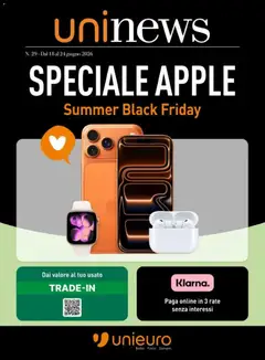 Anteprima dell'opuscolo Unieuro volantino Apple Black Friday dal negozio Unieuro valido da 18/06/2026