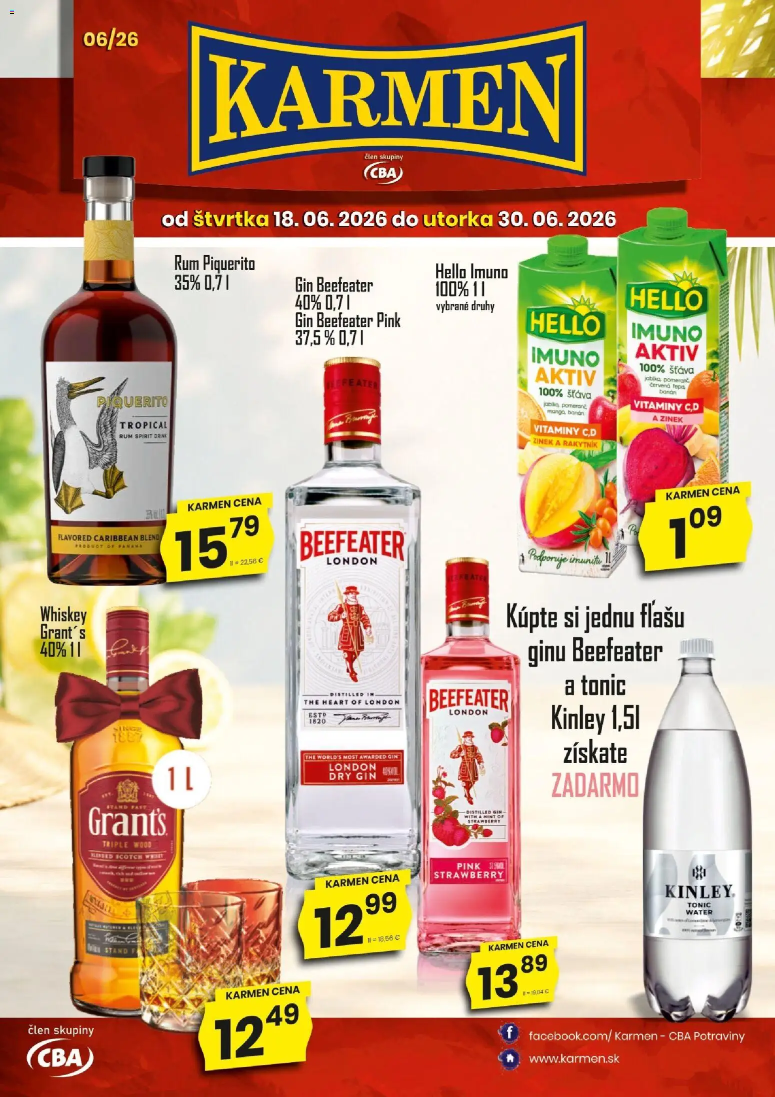 Náhľad KARMEN CBA letáku platného od 18.06.2026