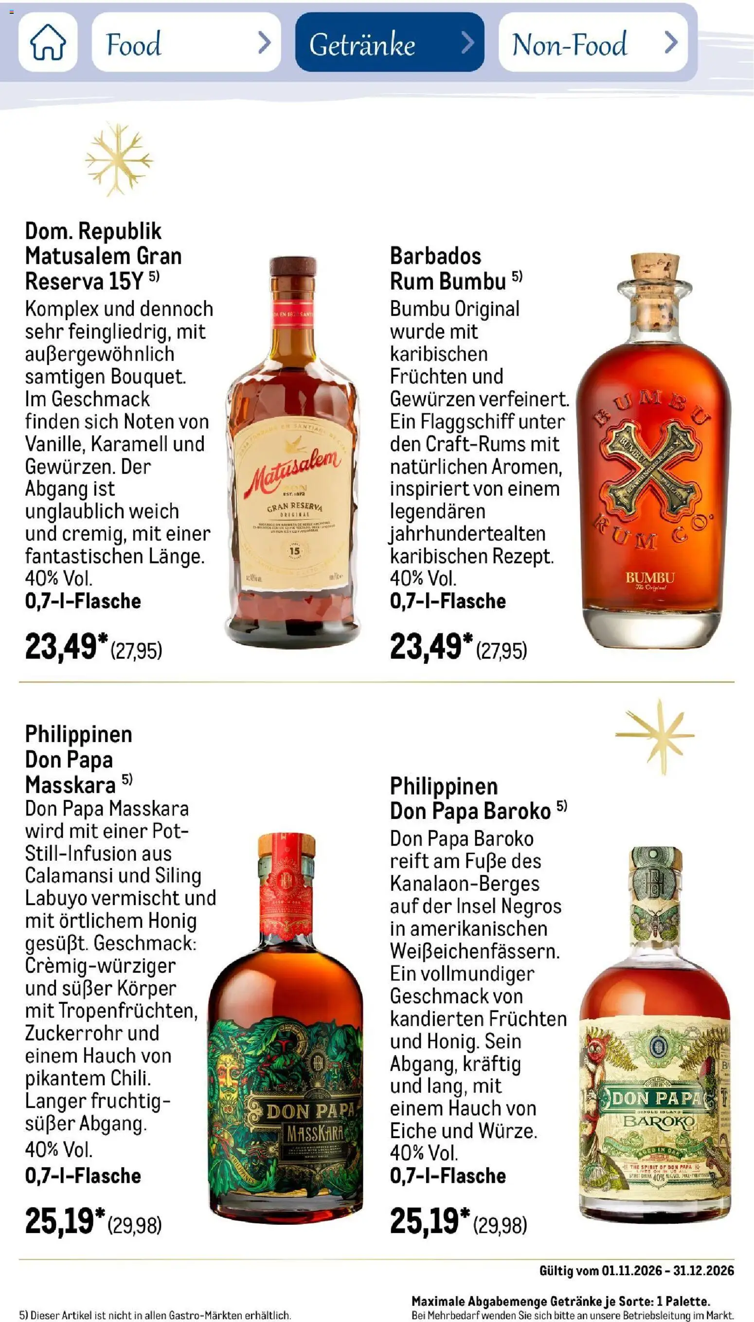 Vorschau von dem Prospekt des Geschäftes Metro, gültig ab dem 01.11.2026 - Rum
