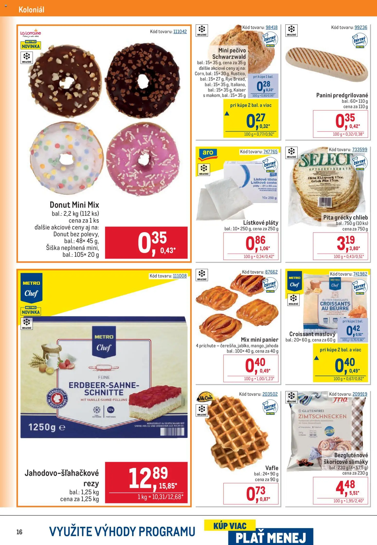 Náhľad Metro letáku platného od 07.10.2026 - Croissant, Donut, Šiška, Vafle, Cesto, Lístkové cesto, Slimáky, Pečivo