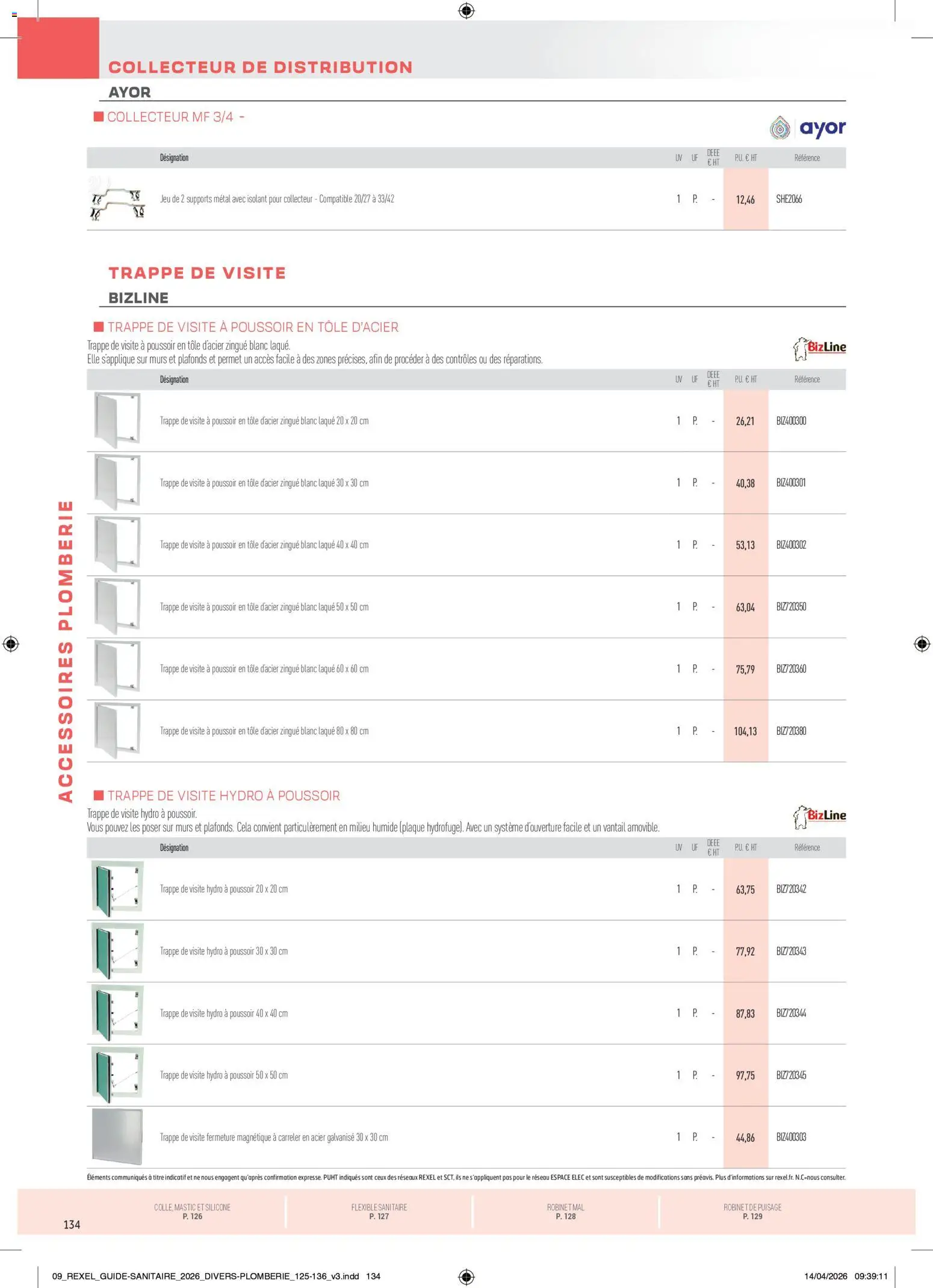 Prévisualisation de Rexel - Brochure Sanitaire du magasin Rexel formulaire valide 20/04/2026 - Robinet, Laque