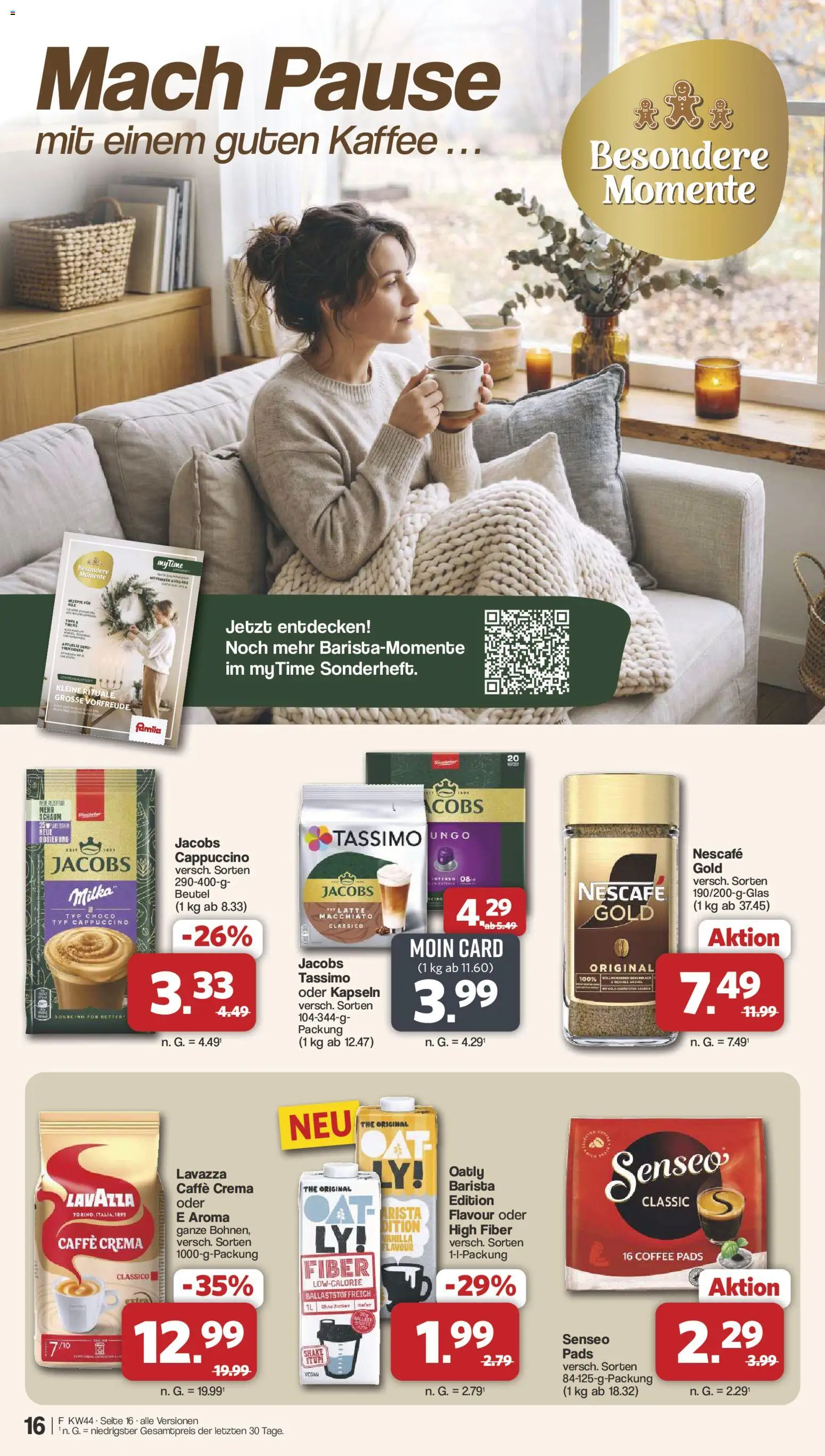 Vorschau von dem Prospekt des Geschäftes Famila Nordwest, gültig ab dem 26.10.2026 - Kaffee, Tassimo, Milka, Lavazza, Senseo, Oatly, Nescafe