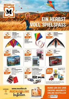 Vorschau des Merkblatts Müller aktionen Ein Herbst voller Spielspass vom Shop Müller gültig von 01.10.2026 bis 07.10.2026