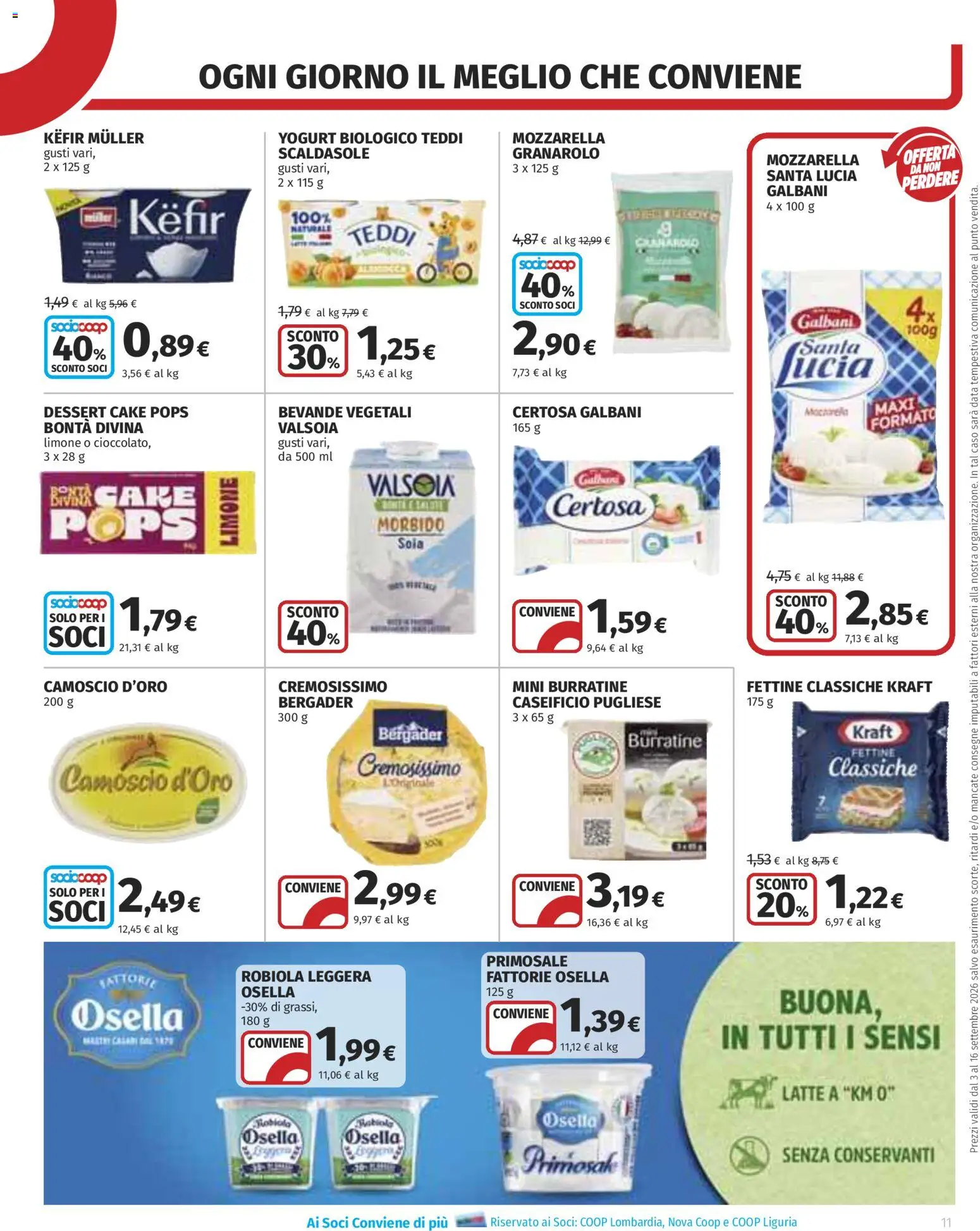 Anteprima dell'opuscolo COOP volantino Superstore Lombardia dal negozio COOP valido da 03/09/2026 - Kefir, Latte, Limone, Yogurt, Mozzarella, Dessert, Data, Bevande