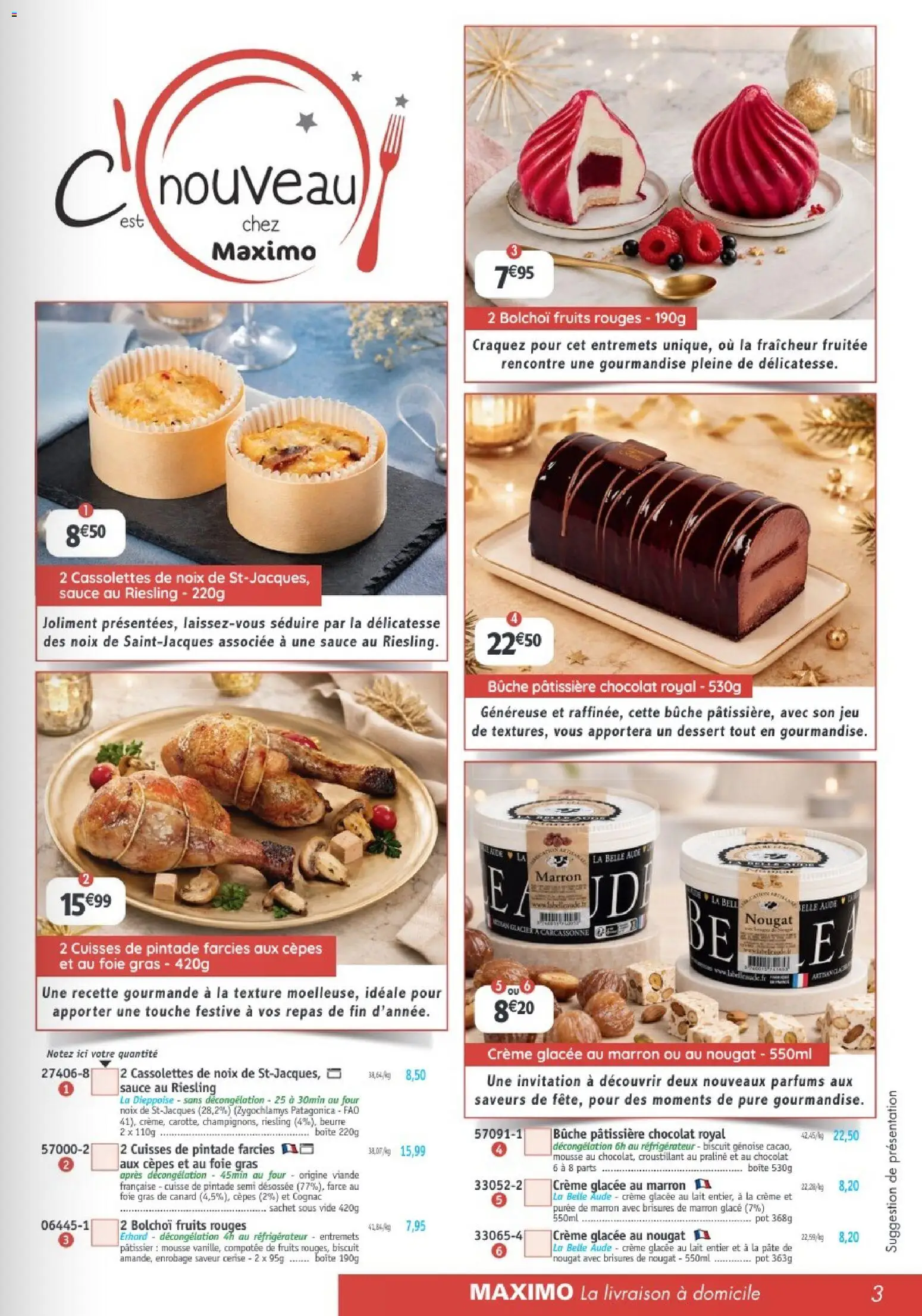 Prévisualisation de Maximo catalogue du magasin Maximo formulaire valide 26/10/2026 - Cognac, Chocolat, Réfrigérateur, Canard, Lait, Pâte, Beurre, Viande