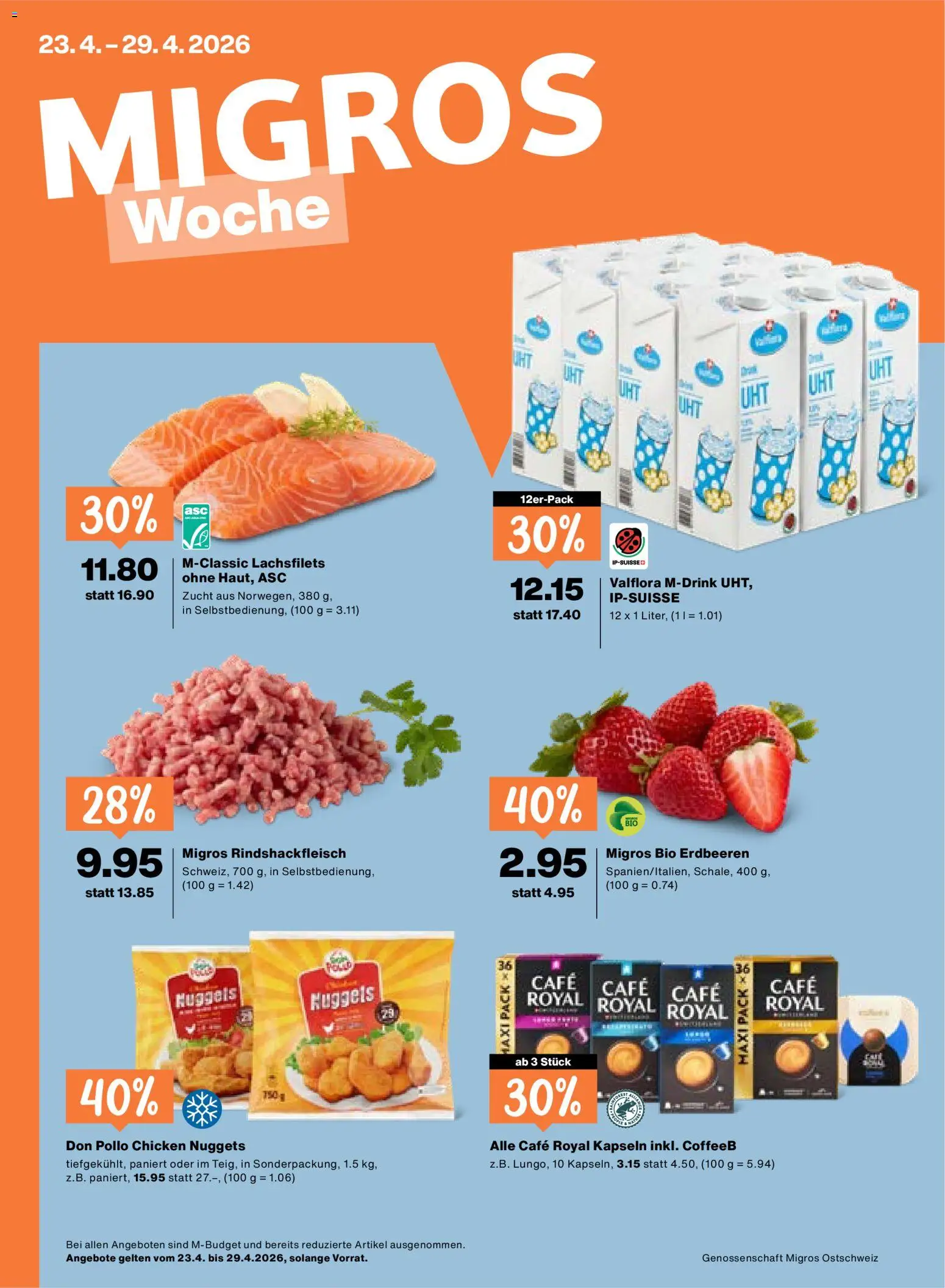 Vorschau des Merkblatts Migros aktionen vom Shop Migros gültig von 23.04.2026 bis 29.04.2026 - Erdbeeren