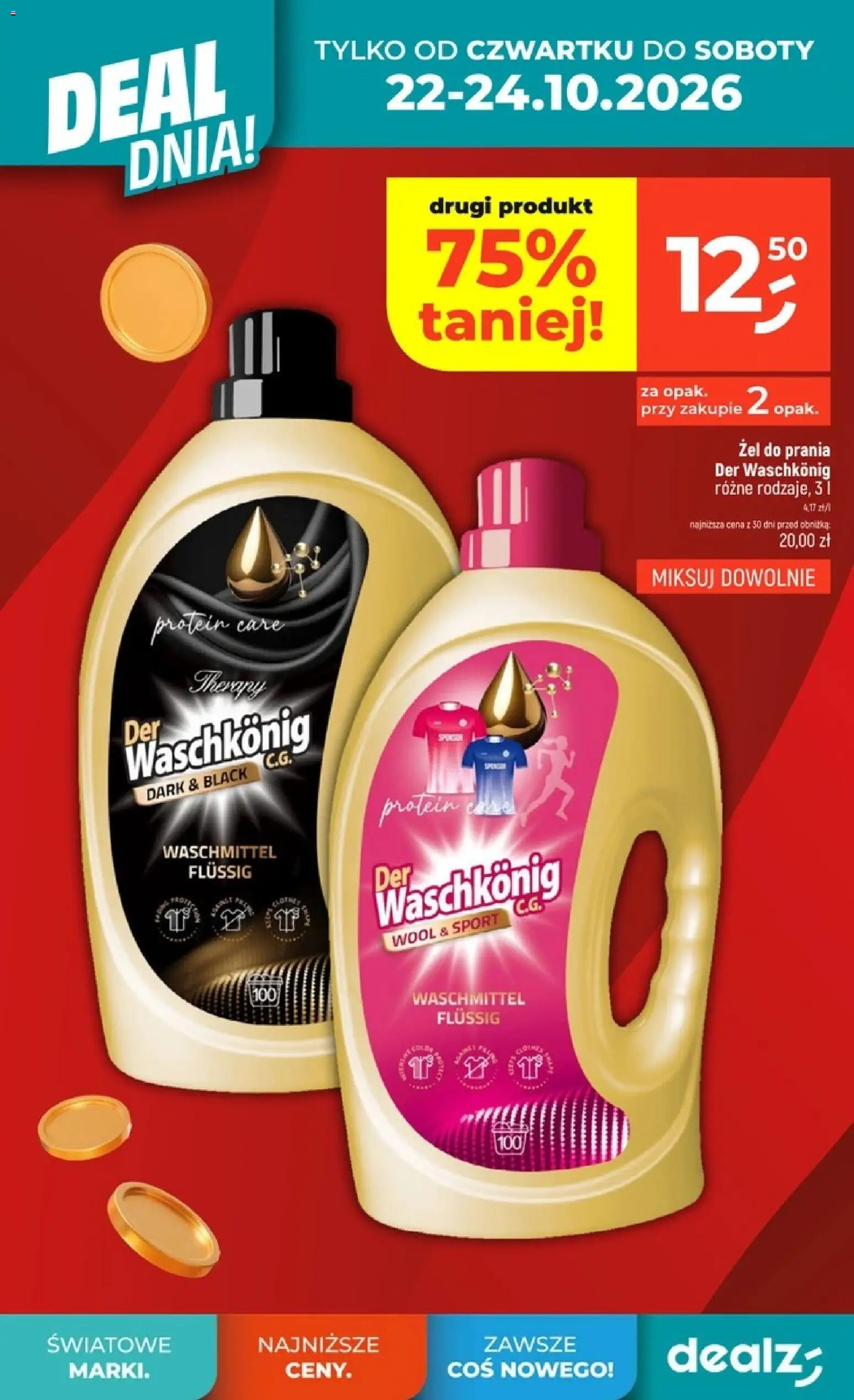 Pogląd gazetki "Dealz gazetka" ze sklepu Dealz ważnej od 22.10.2026 - Żel do prania