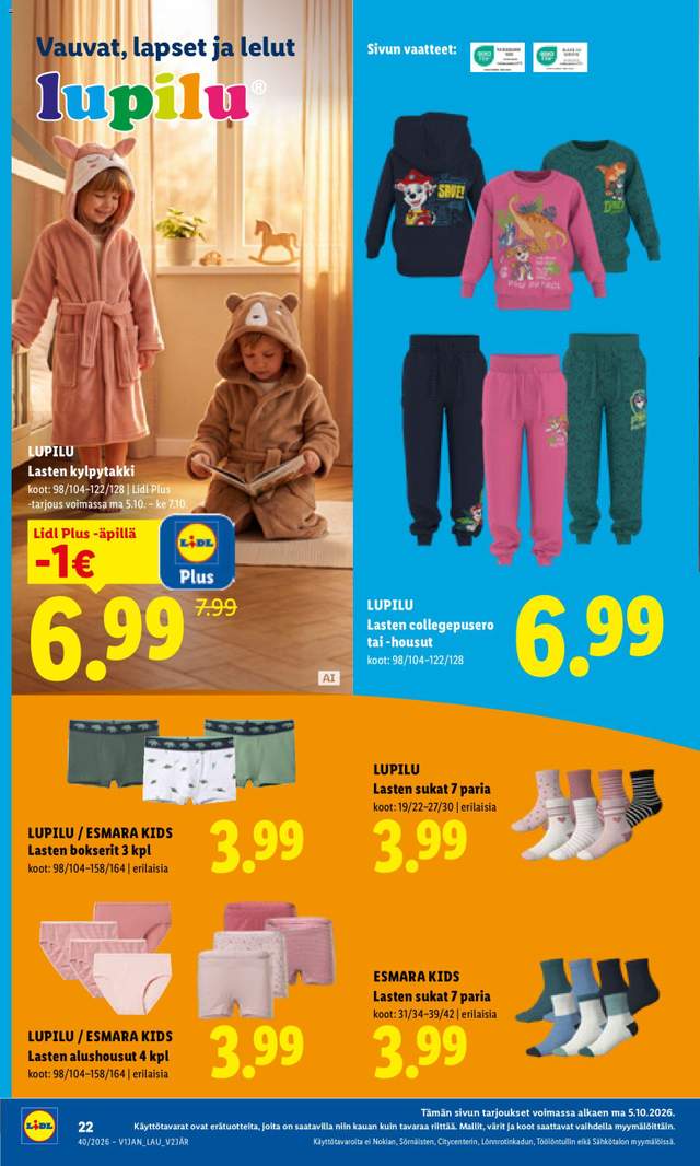 Uusi Lidl tarjouslehti alkaen 05/10