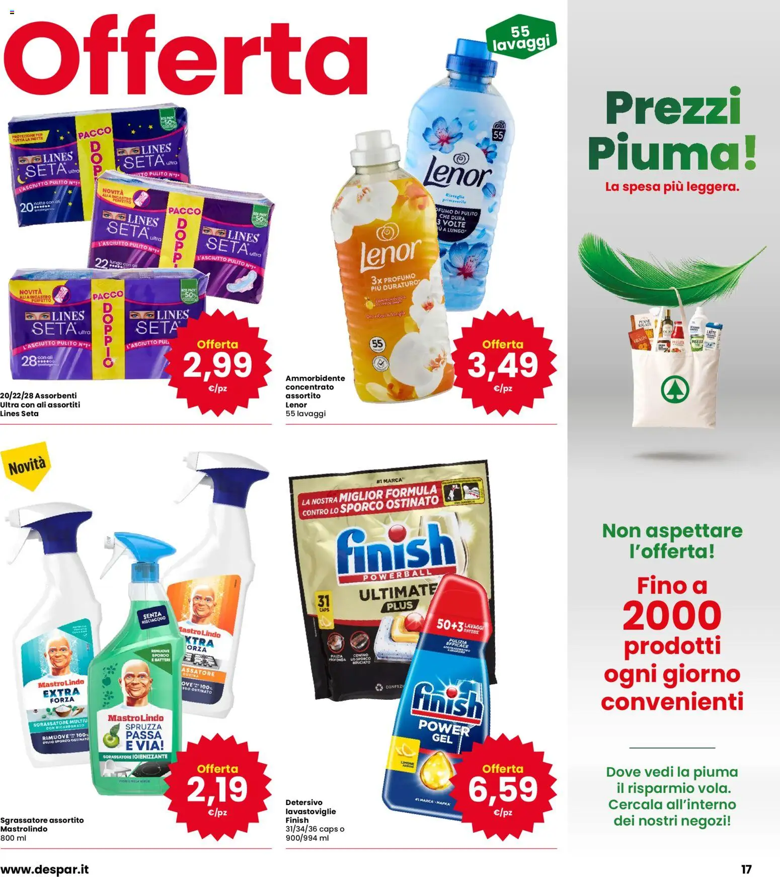 Anteprima dell'opuscolo Eurospar volantino Schio dal negozio Eurospar valido da 22/10/2026 - Latte, Limone, Lavastoviglie, Profumo, Bicarbonato, Ammorbidente, Assorbenti, Sgrassatore