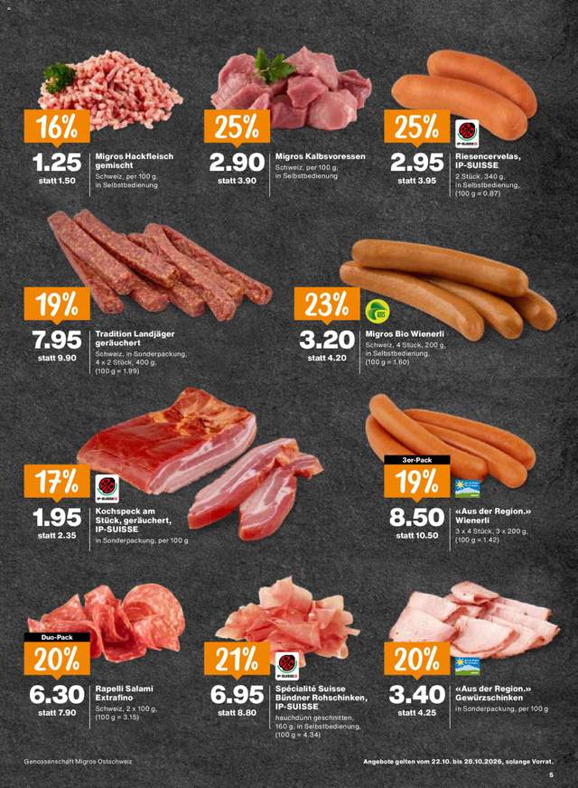 Neue Migros Aktionen ab 22.10.