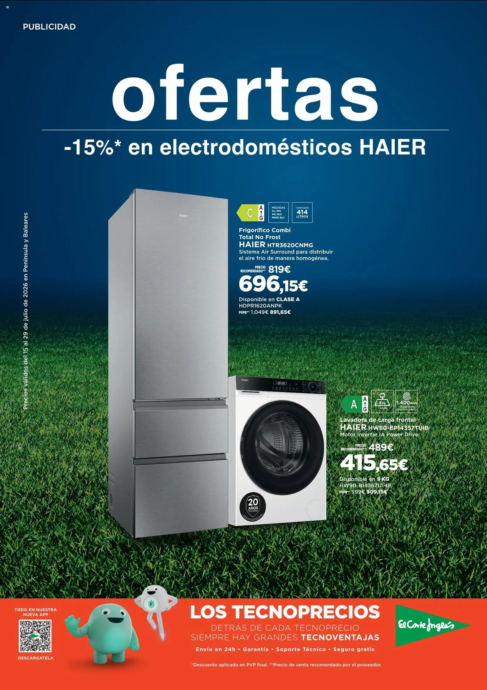 Vista previa del folleto de la tienda El Corte Inglés válido desde el 15/07/2026 - Lavadora, Combi