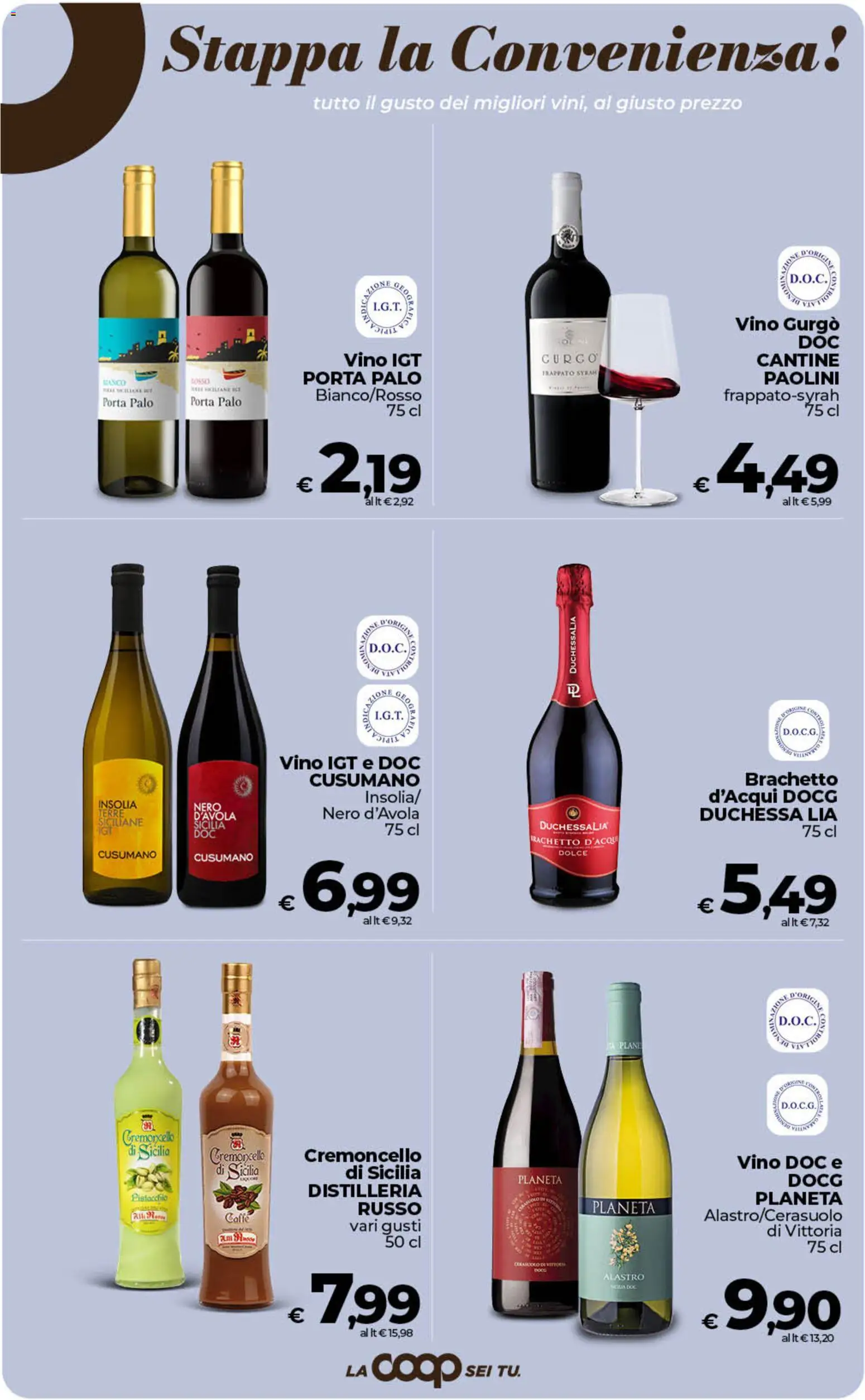 Anteprima dell'opuscolo COOP volantino Sicilia dal negozio COOP valido da 01/09/2026 - Vino, Pistacchio, Porta