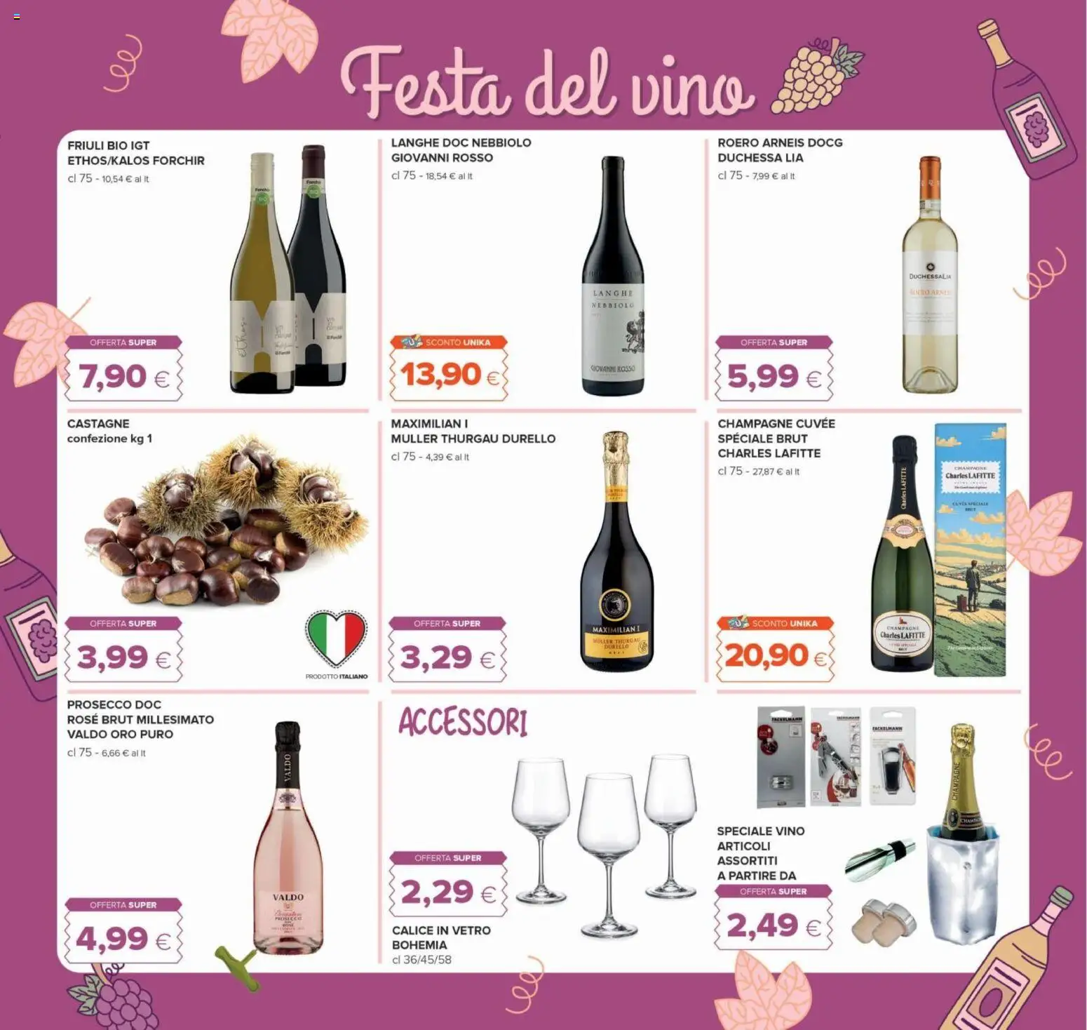 Anteprima dell'opuscolo Oasi volantino Spoltore dal negozio Oasi valido da 22/10/2026 - Vino, Prosecco, Champagne, Calice
