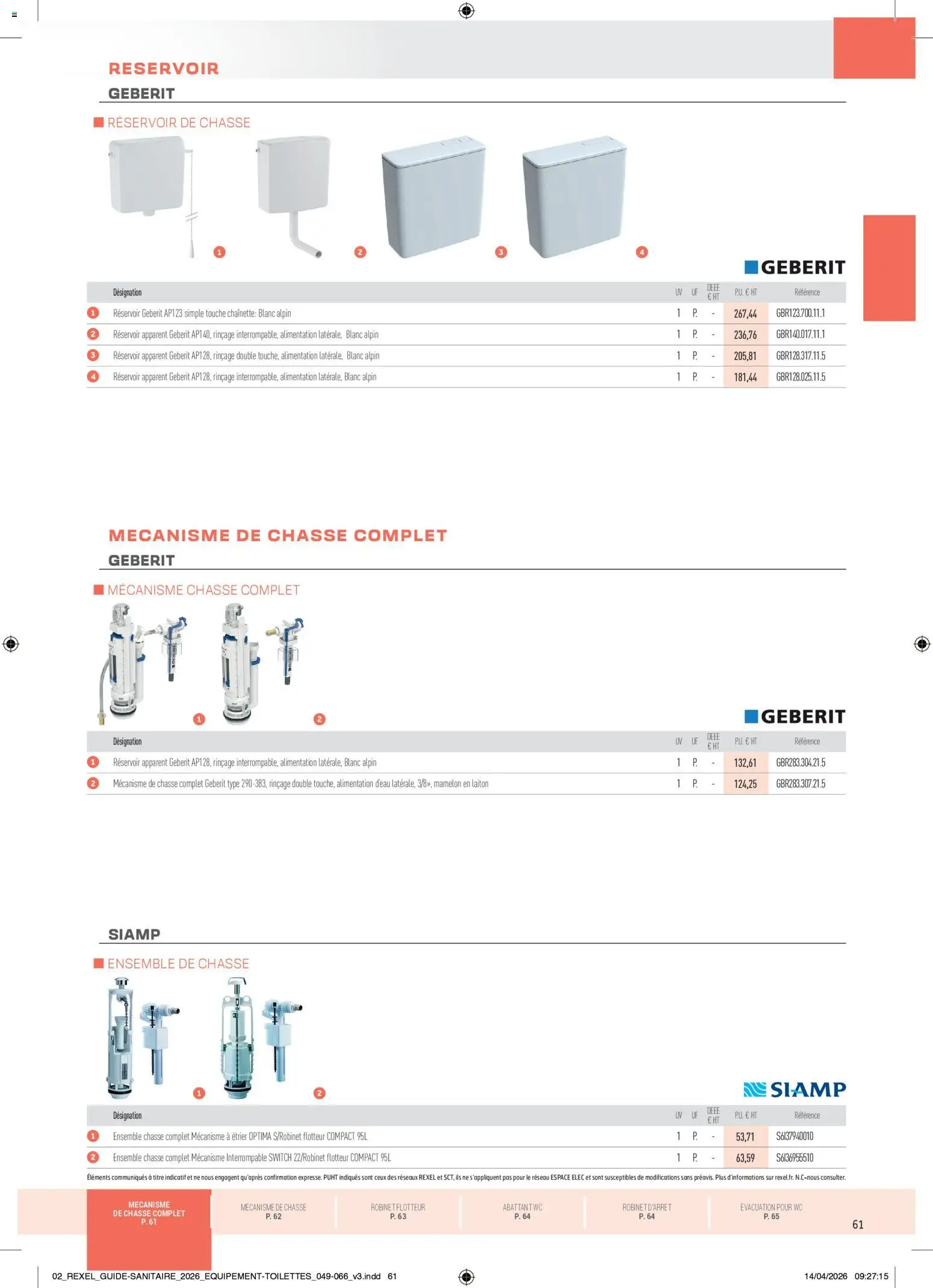 Prévisualisation de Rexel - Brochure Sanitaire du magasin Rexel formulaire valide 20/04/2026 - Alimentation, Robinet