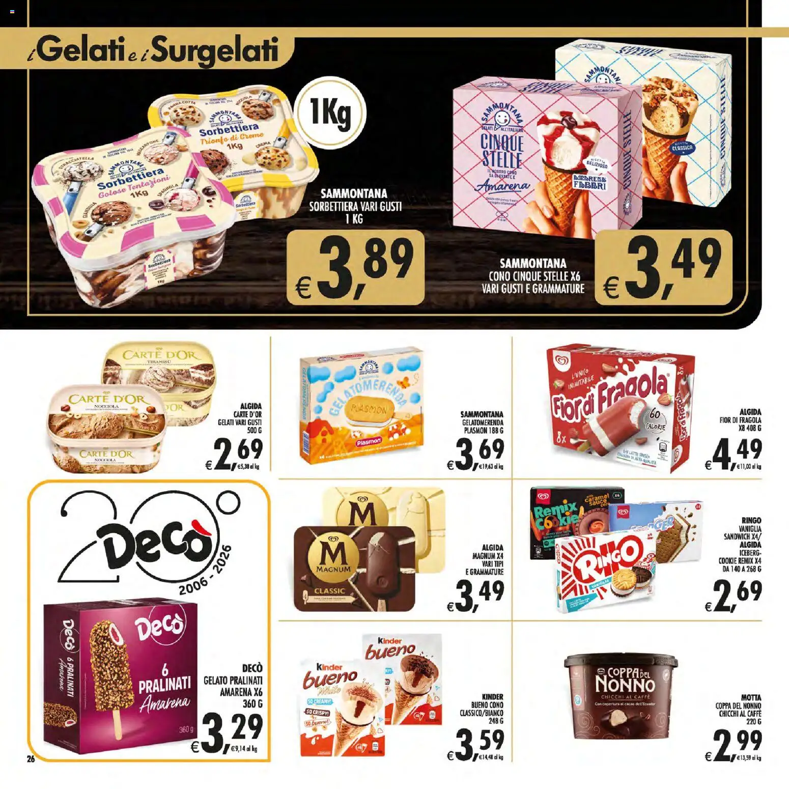 Anteprima dell'opuscolo Decò volantino Gourmet Sicilia dal negozio Decò valido da 01/09/2026 - Gelato, Crema, Caffè, Tiramisù, Mascarpone, Magnum, Amarena, Vaniglia