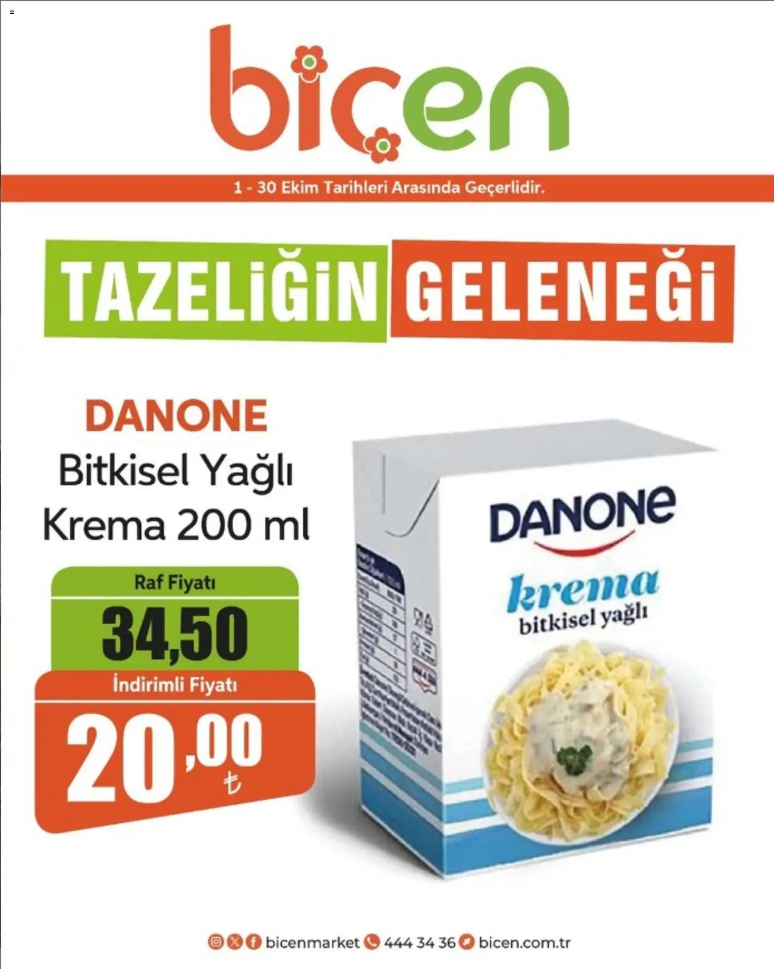 Biçen Market Biçen Market - Ayın ürünü 01.10.2026 - Broşürünün önizlemesi - Krema, Raf