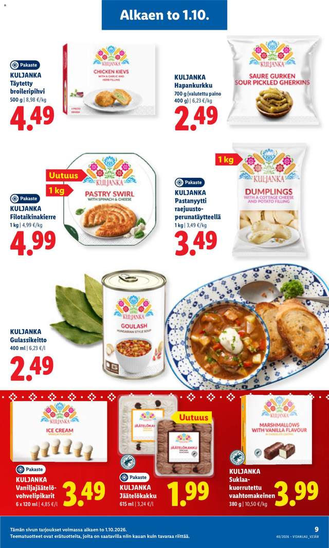 Uusi Lidl tarjouslehti alkaen 01/10