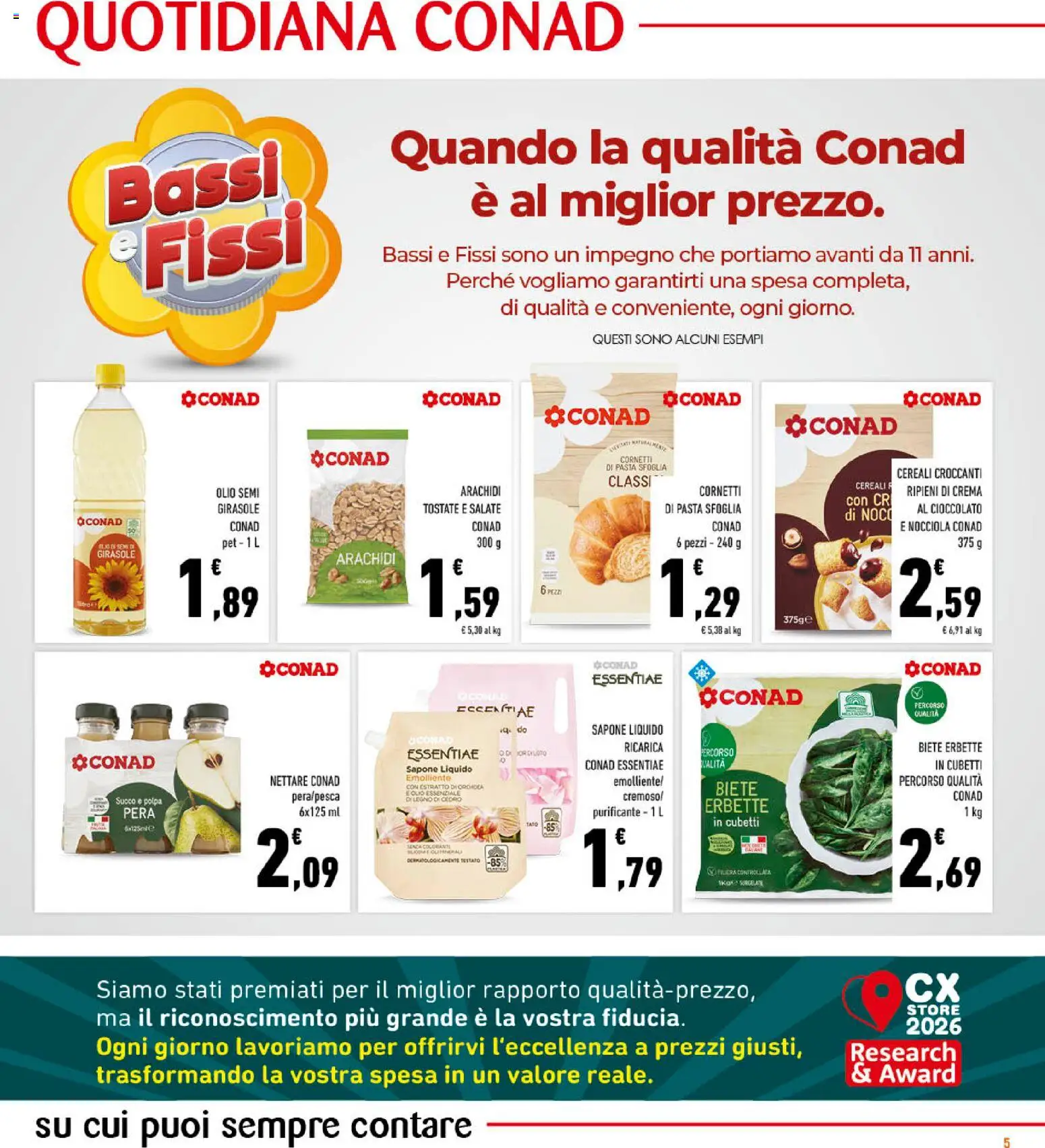 Anteprima dell'opuscolo Conad volantino Convenienza Più Campania dal negozio Conad valido da 28/10/2026 - Pasta, Crema, Cioccolato, Pasta sfoglia, Cereali, Pera, Semi di girasole, Sapone