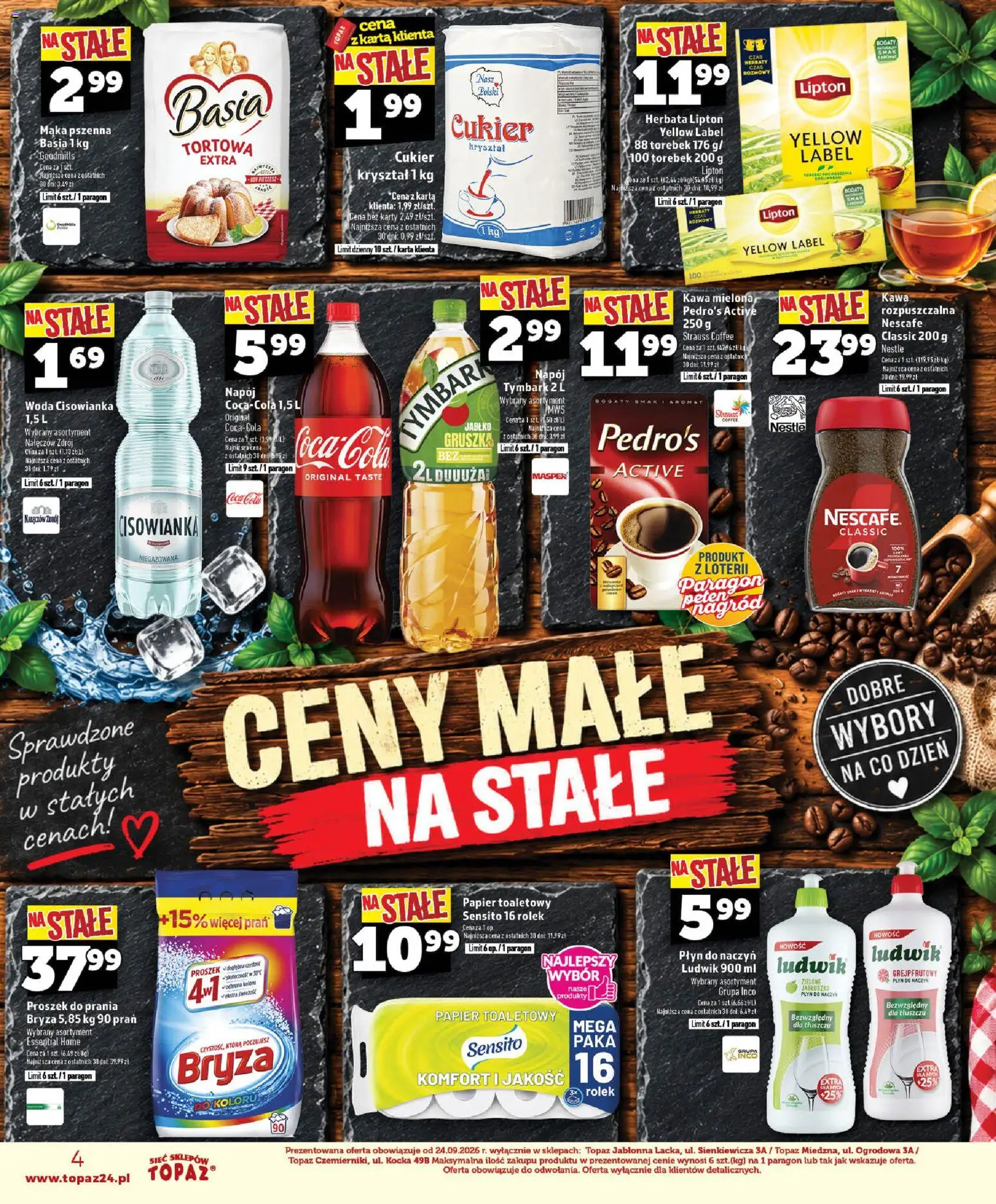 Pogląd gazetki "Topaz gazetka - Ceny małe na stałe" ze sklepu Topaz ważnej od 24.09.2026
