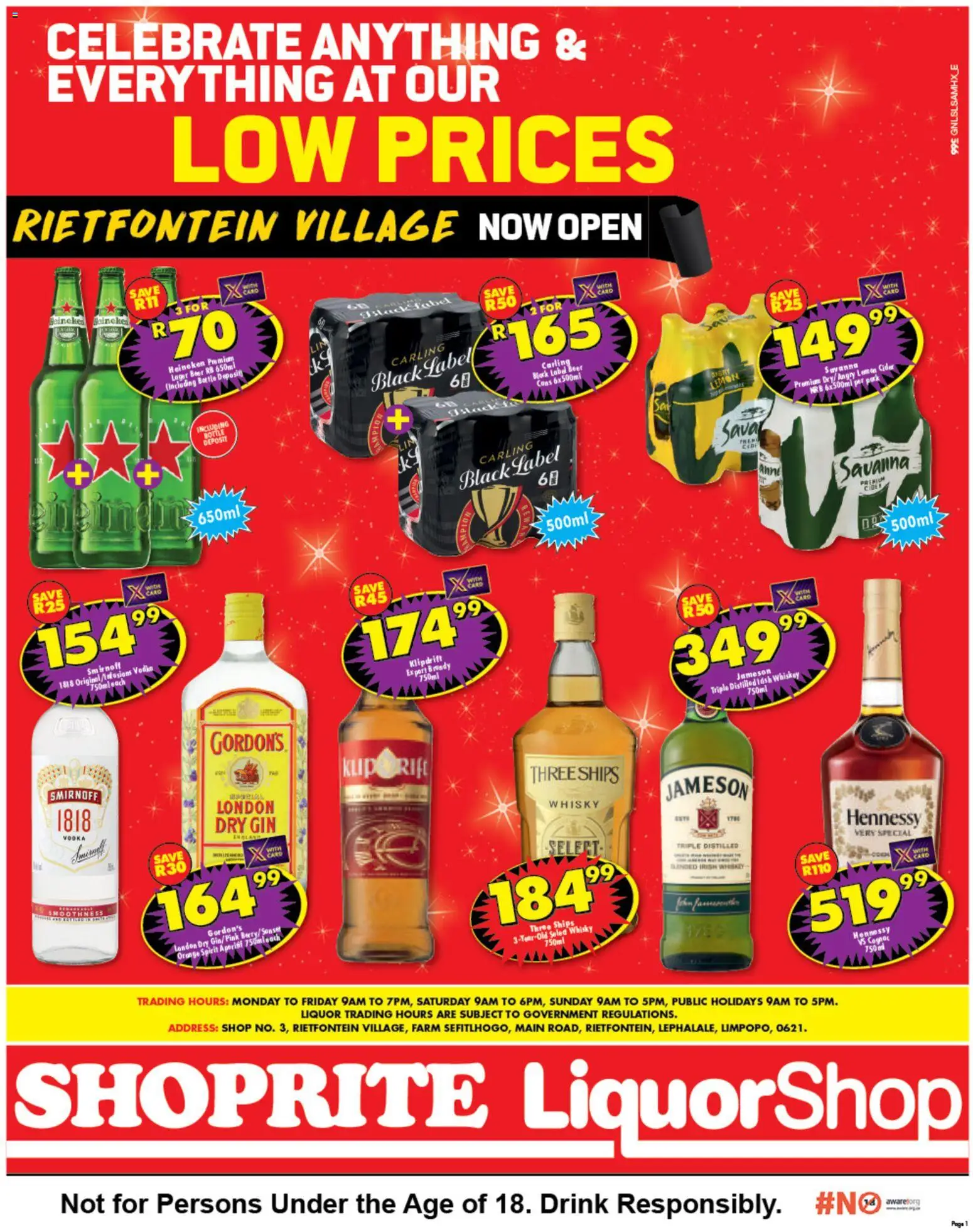 Preview of Shoprite flyer valid from 25/05/2026 - Heineken, Gordon's Gin, Gin, Whiskey, Vodka, Cognac, Cider, Lemon