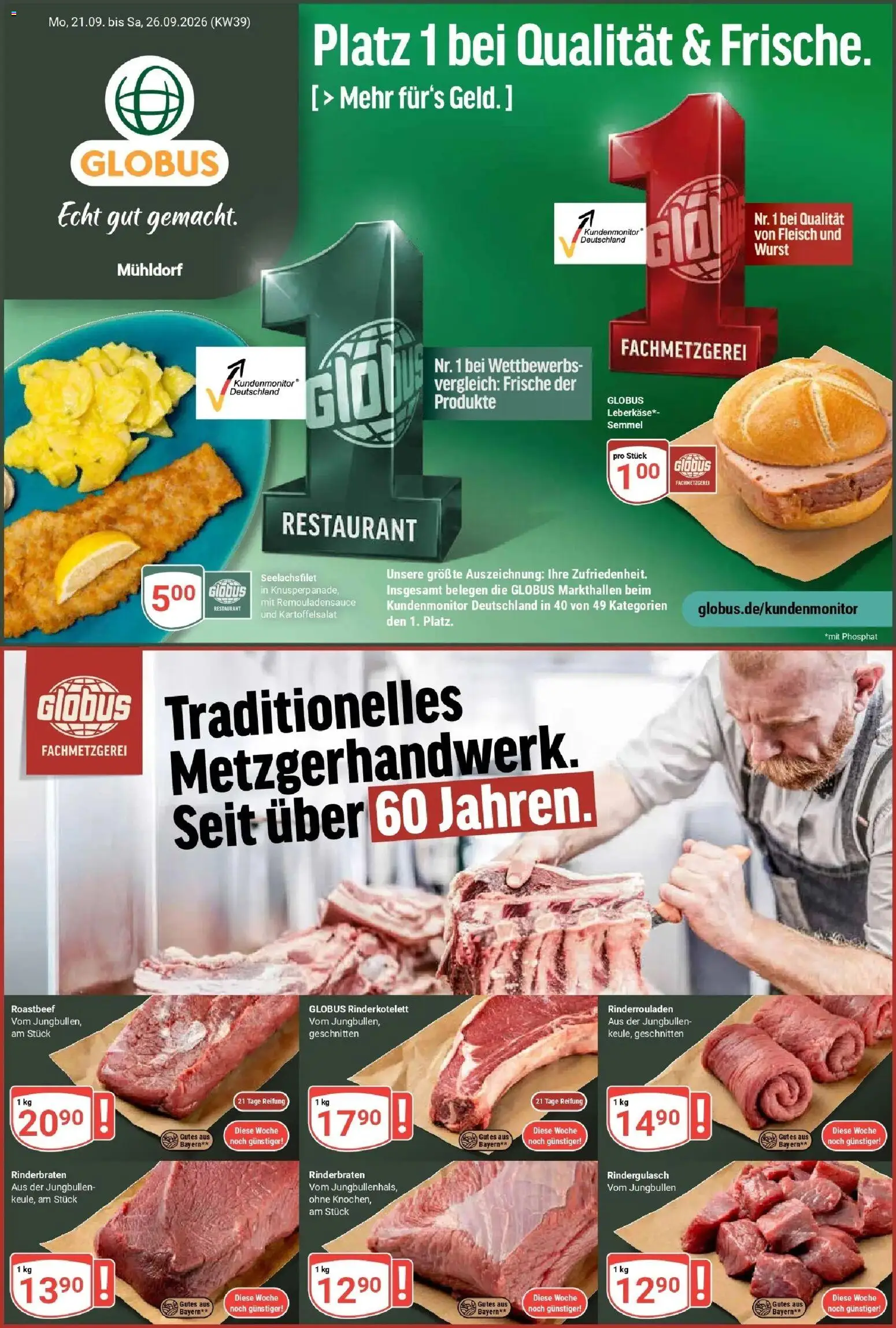 Vorschau von dem Prospekt des Geschäftes Globus, gültig ab dem 21.09.2026