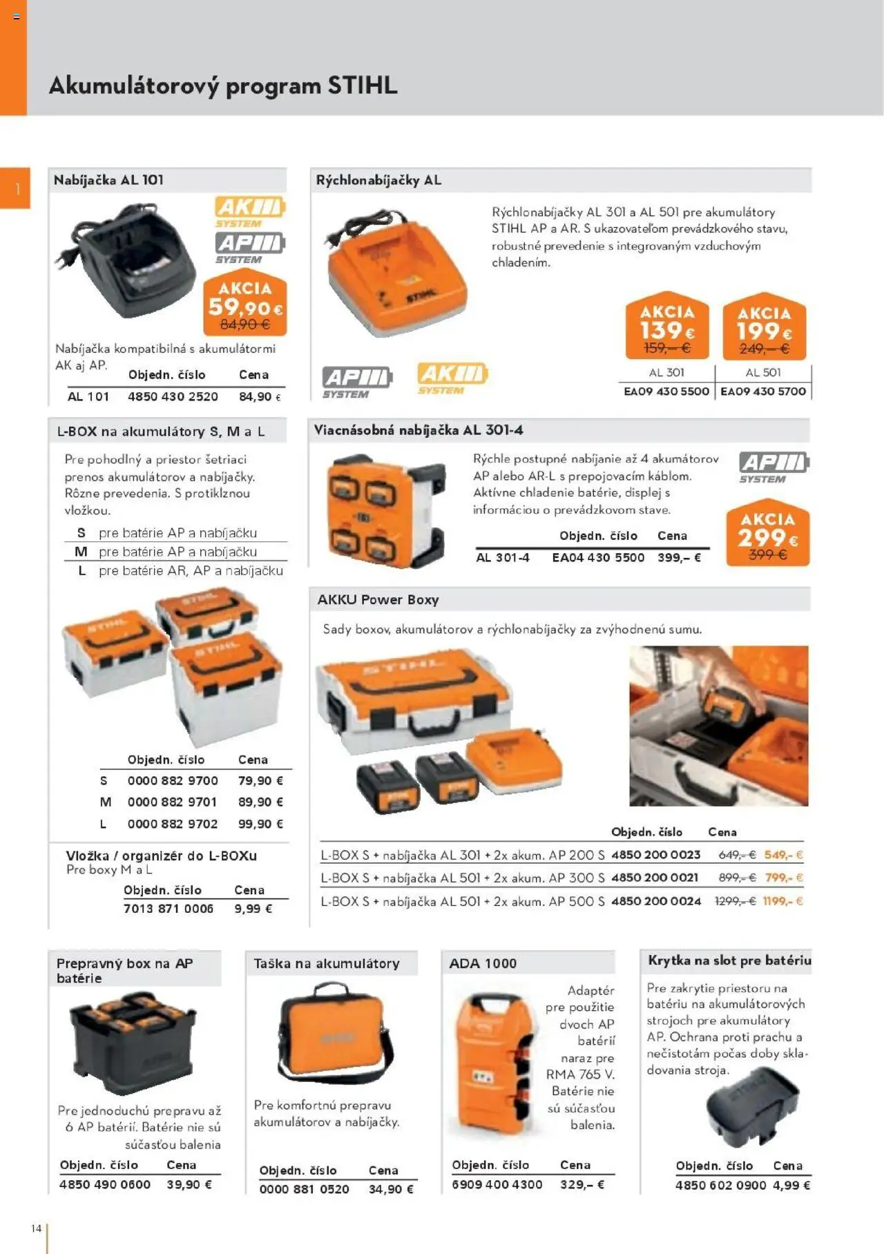 Náhľad STIHL letáku platného od 29.09.2025 - Taška, Nabíjačka, Organizér, Adaptér