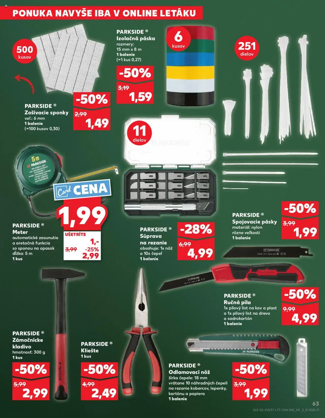 Náhľad Kaufland letáku platného od 11.09.2025 - Parkside, Píla, Opasok