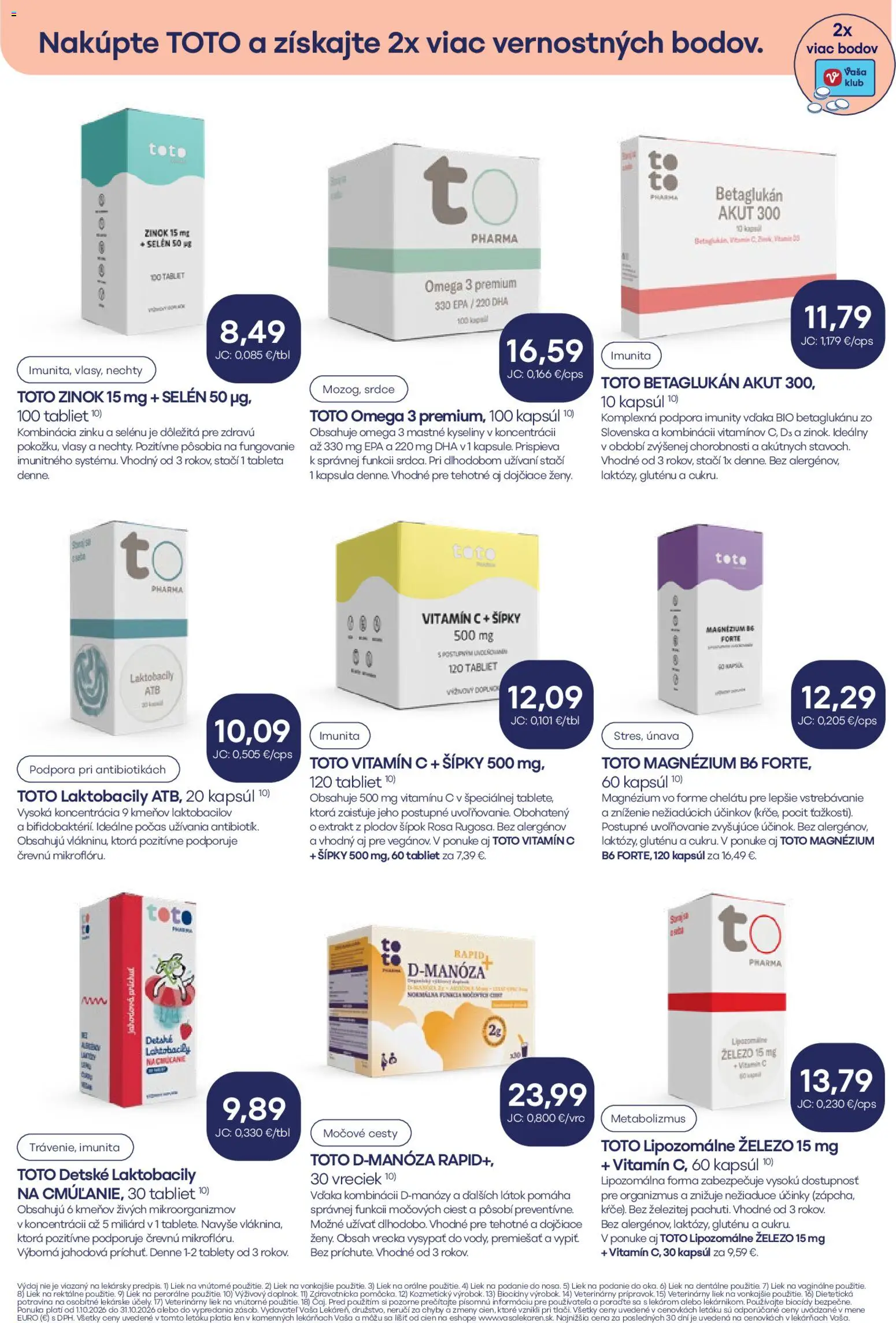 Náhľad Vaša lekáreň letáku platného od 01.10.2026 - Tablet, Omega 3, Omega