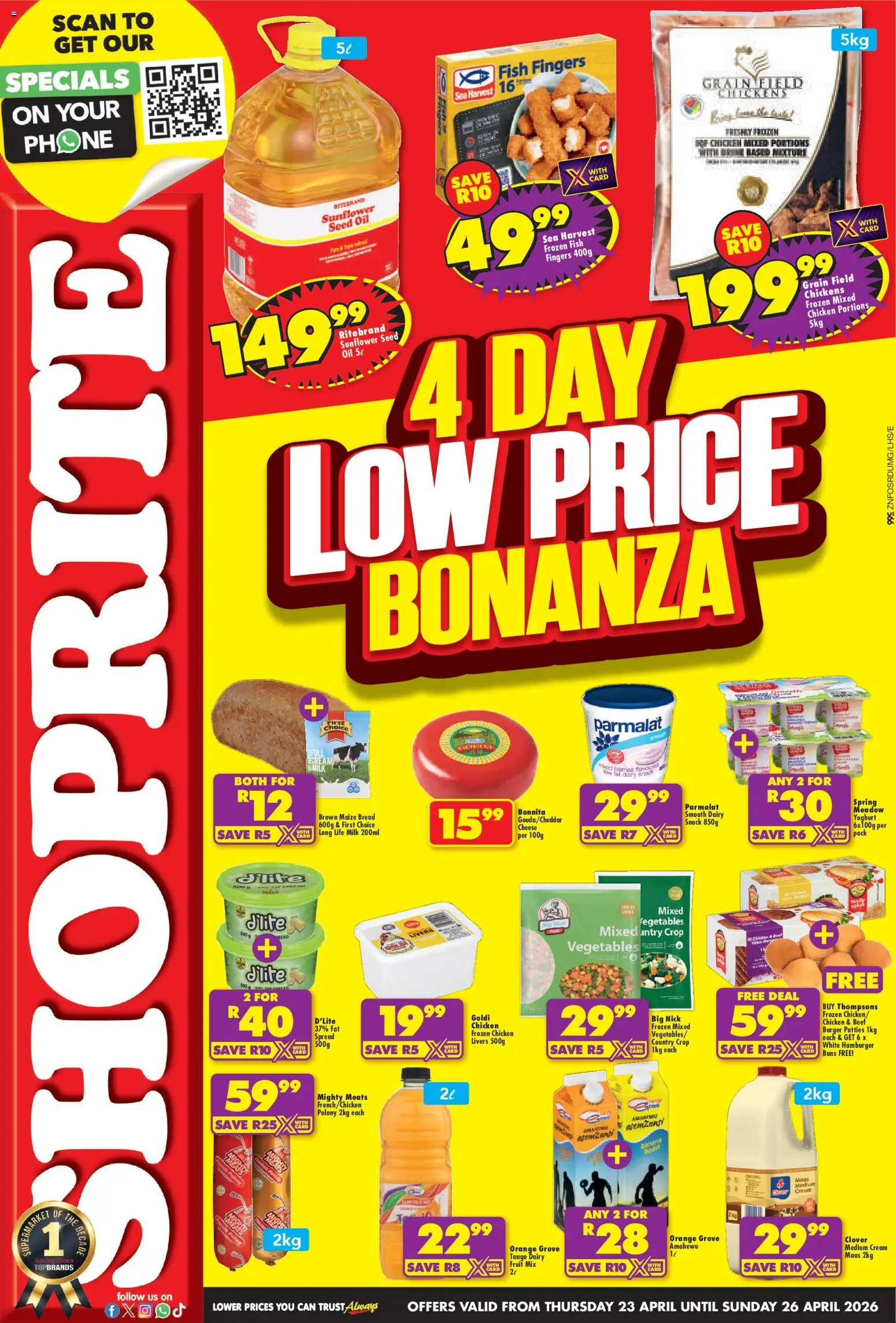 Shoprite - Kwazulu-Natal - Low Price Bonanza 23/04 - 26/04/2026