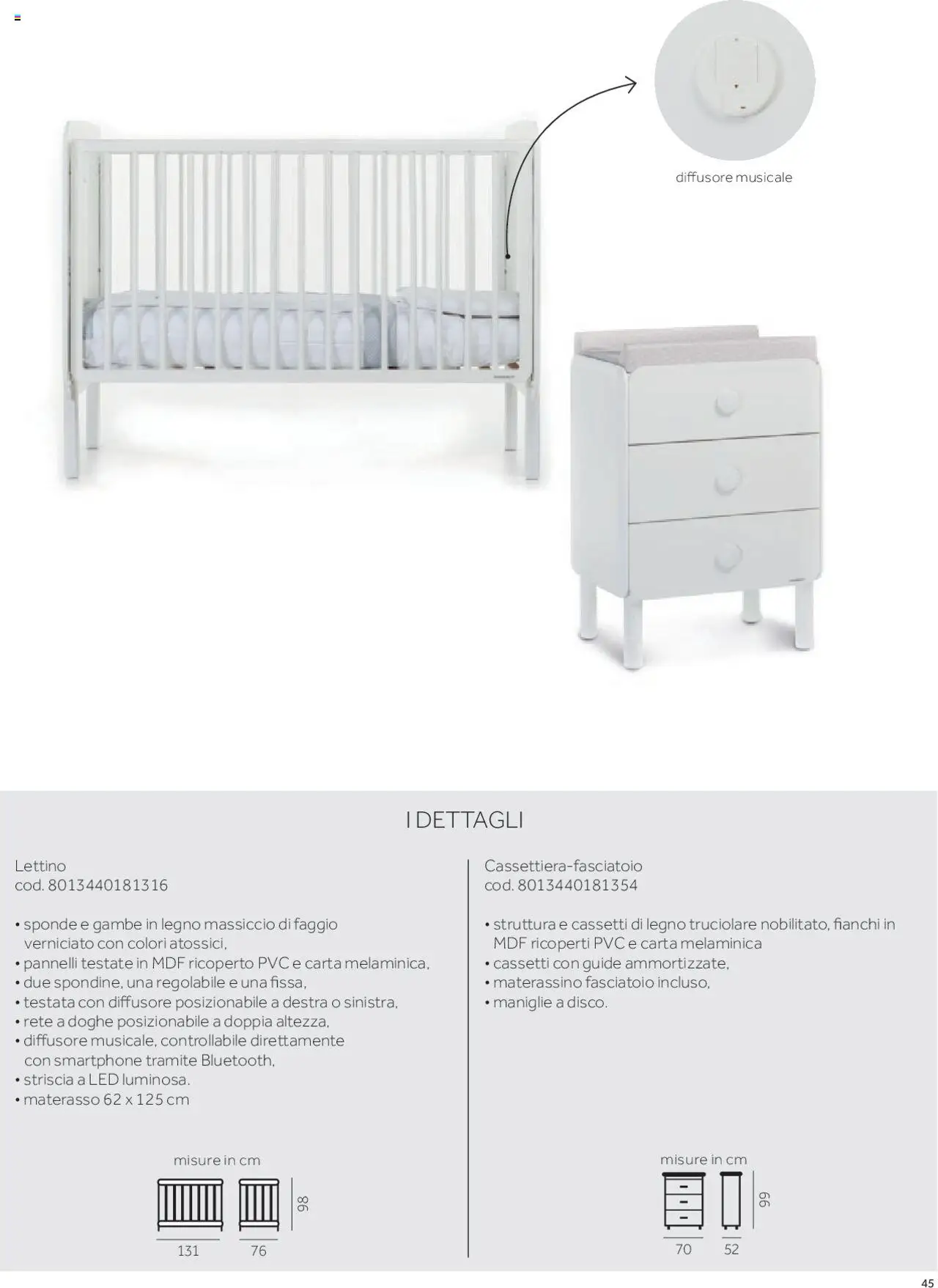 Anteprima dell'opuscolo Catalogo Camarette e Lettini dal negozio Prenatal valido da 01/01/2025 - Smartphone, Materasso, Fasciatoio, Lettino