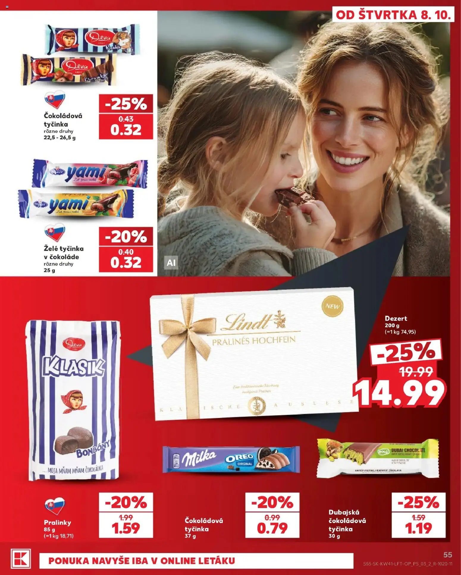 Náhľad Kaufland letáku platného od 08.10.2026 - Lindt, Milka, Dezert, Oreo, Čokoládová tyčinka