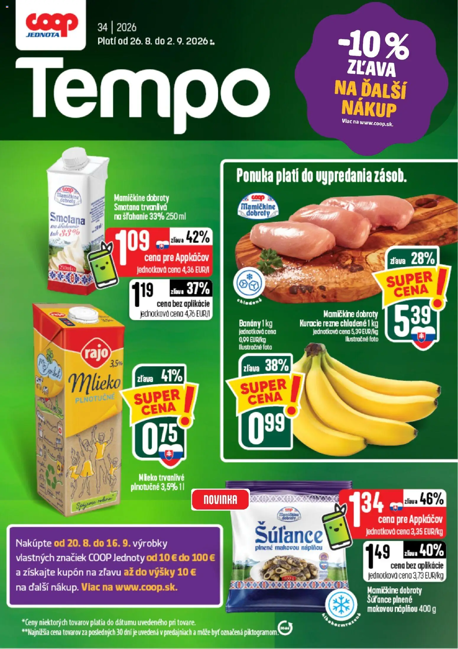 Náhľad COOP Jednota letáku platného od 26.08.2026