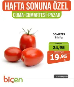 Biçen Market Biçen Market - Hafta Sonuna Özel - Sebze İndirimi 21.08.2026 - Broşürünün önizlemesi