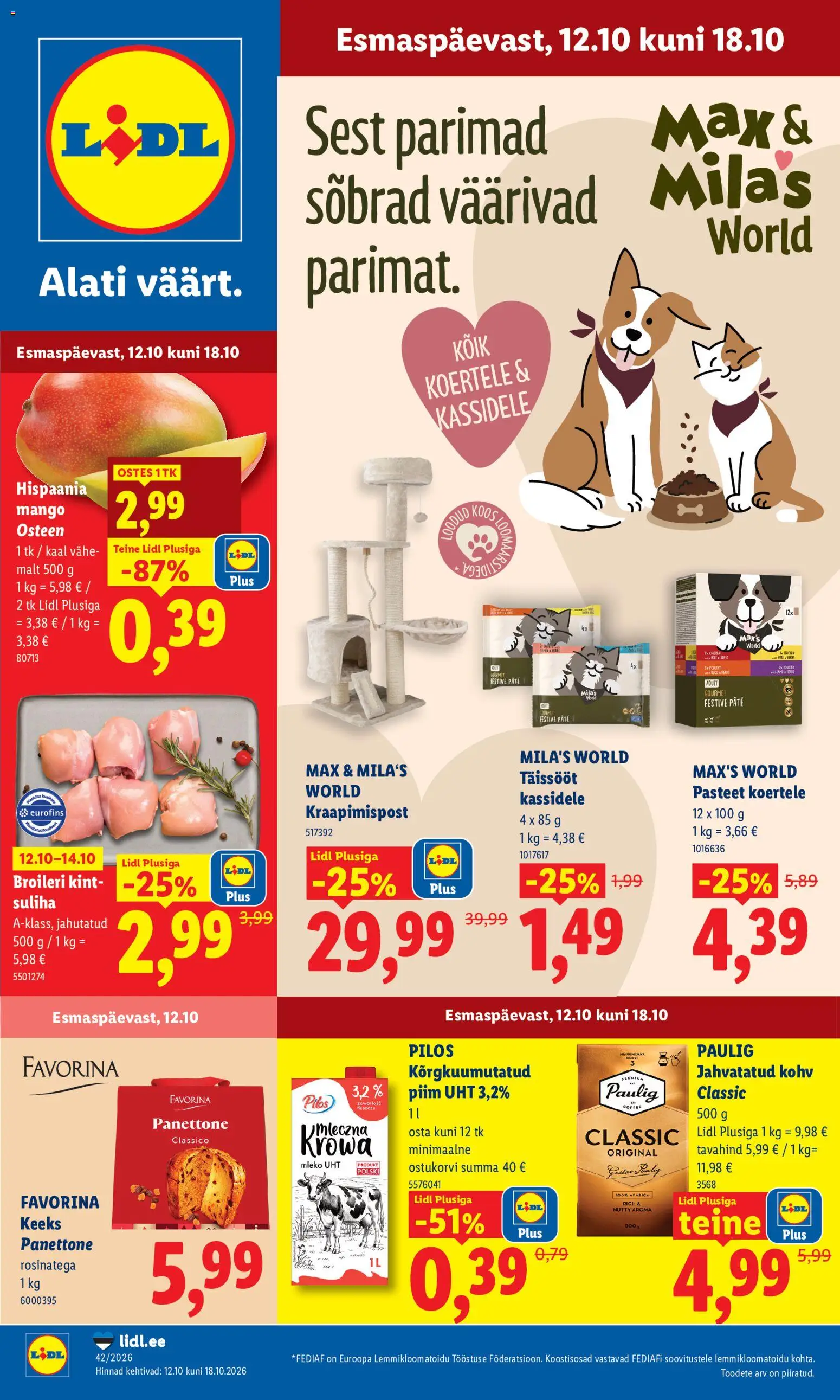 Lidl kliendilehe eelvaade alates 12.10.2026
